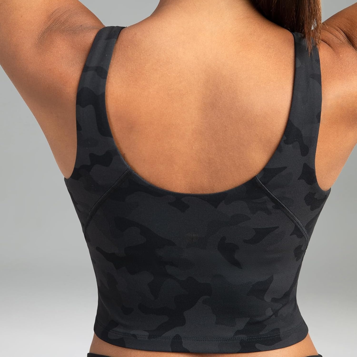 image:imageColorfulkoala Dreamlux Womens Padded Sports Bra High Neck UBack Yoga Running Workout Athletic Tank Top with Removable CupsGrey Camouflage