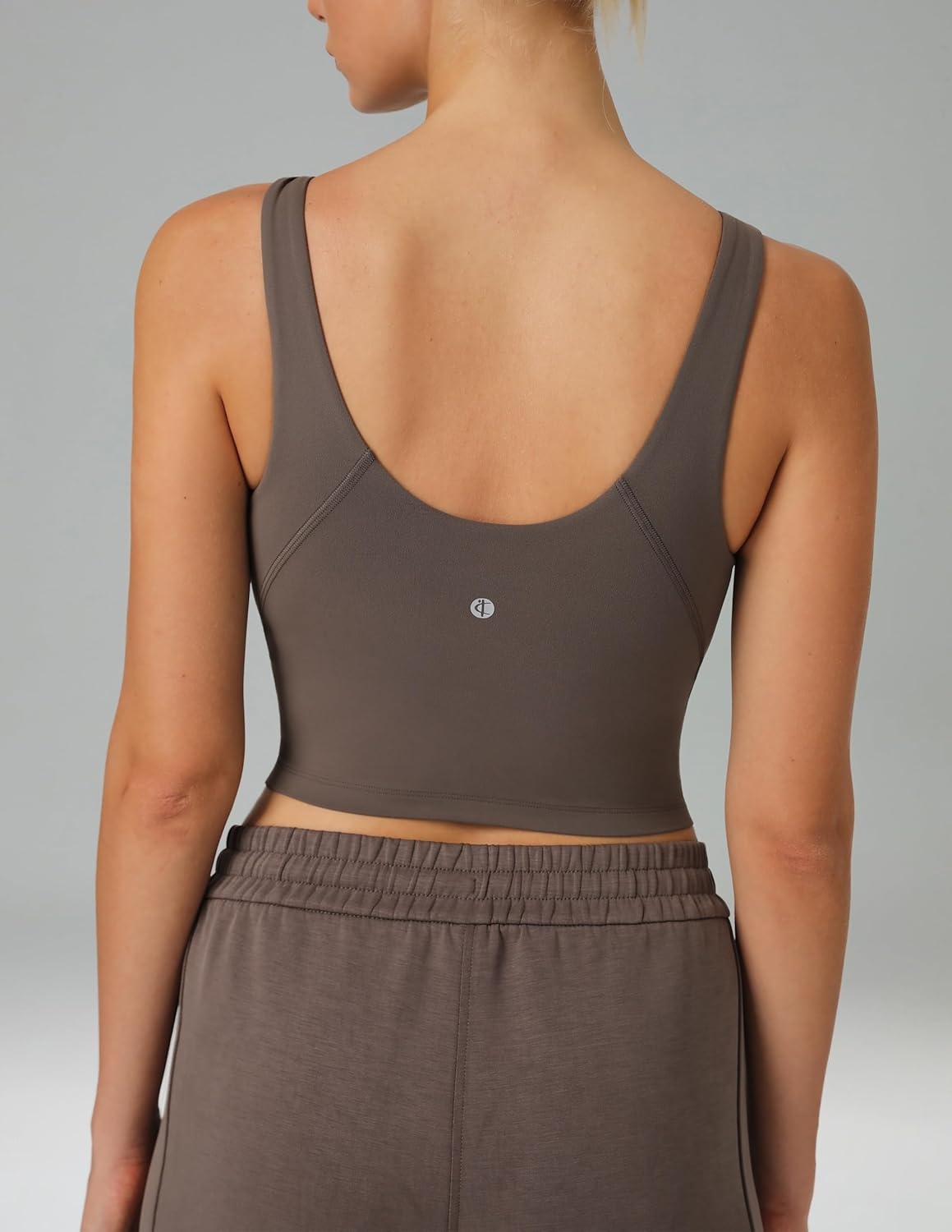 image:imageColorfulkoala Dreamlux Womens Padded Sports Bra High Neck UBack Yoga Running Workout Athletic Tank Top with Removable CupsMajor Brown
