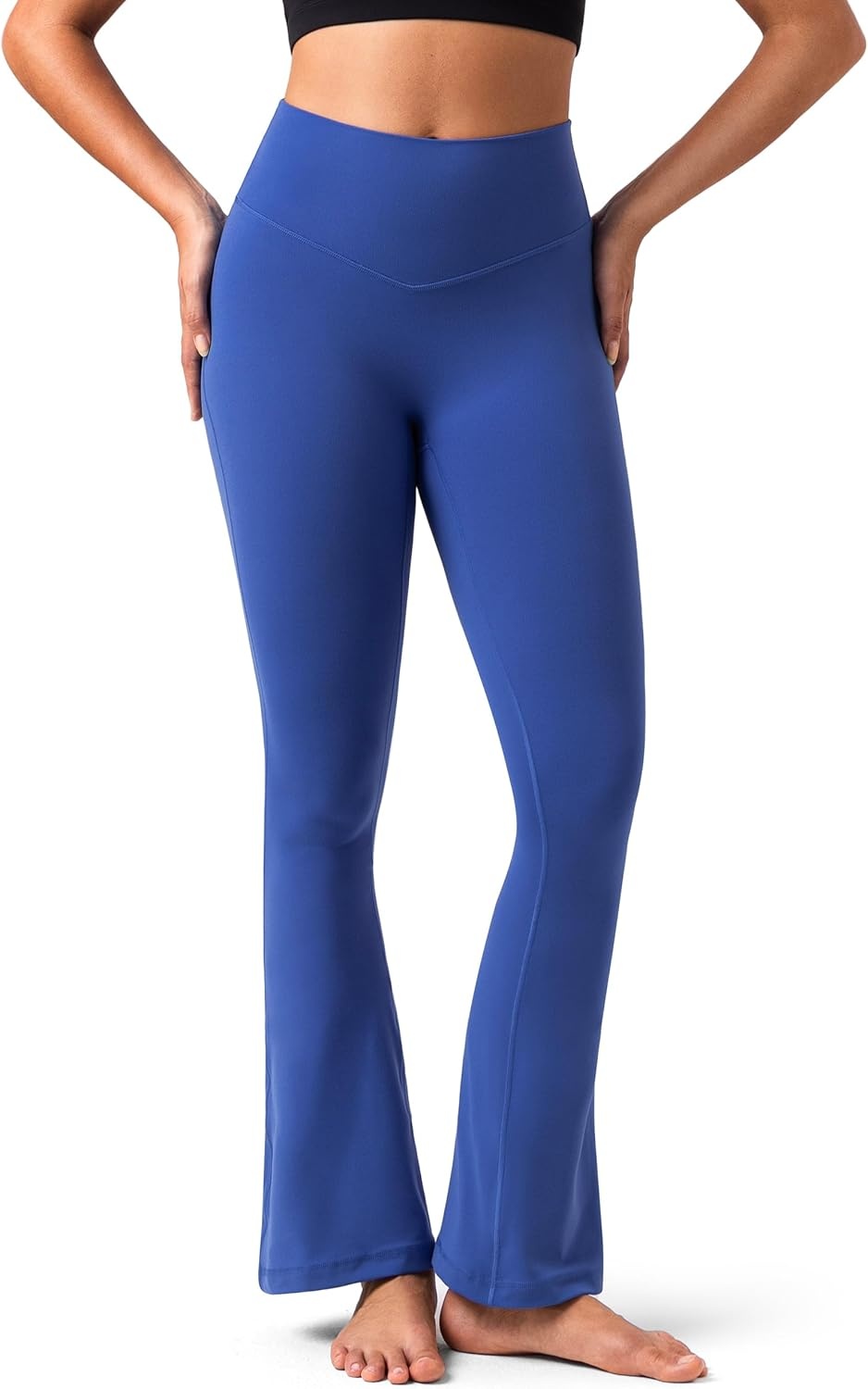 image:imageColorfulkoala No Front Seam Flare Leggings Dreamlux HighWaisted Workout Yoga Pants for Women 275 295 315 InseamBaleine Blue