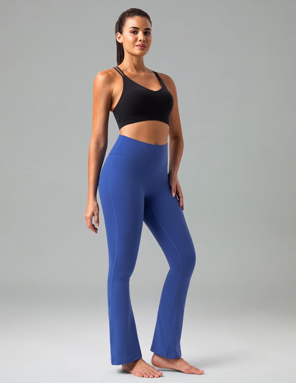 image:imageColorfulkoala No Front Seam Flare Leggings Dreamlux HighWaisted Workout Yoga Pants for Women 275 295 315 InseamBaleine Blue