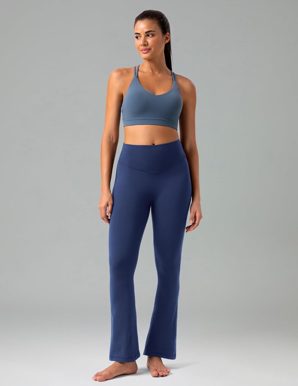 image:imageColorfulkoala No Front Seam Flare Leggings Dreamlux HighWaisted Workout Yoga Pants for Women 275 295 315 InseamBaleine Blue