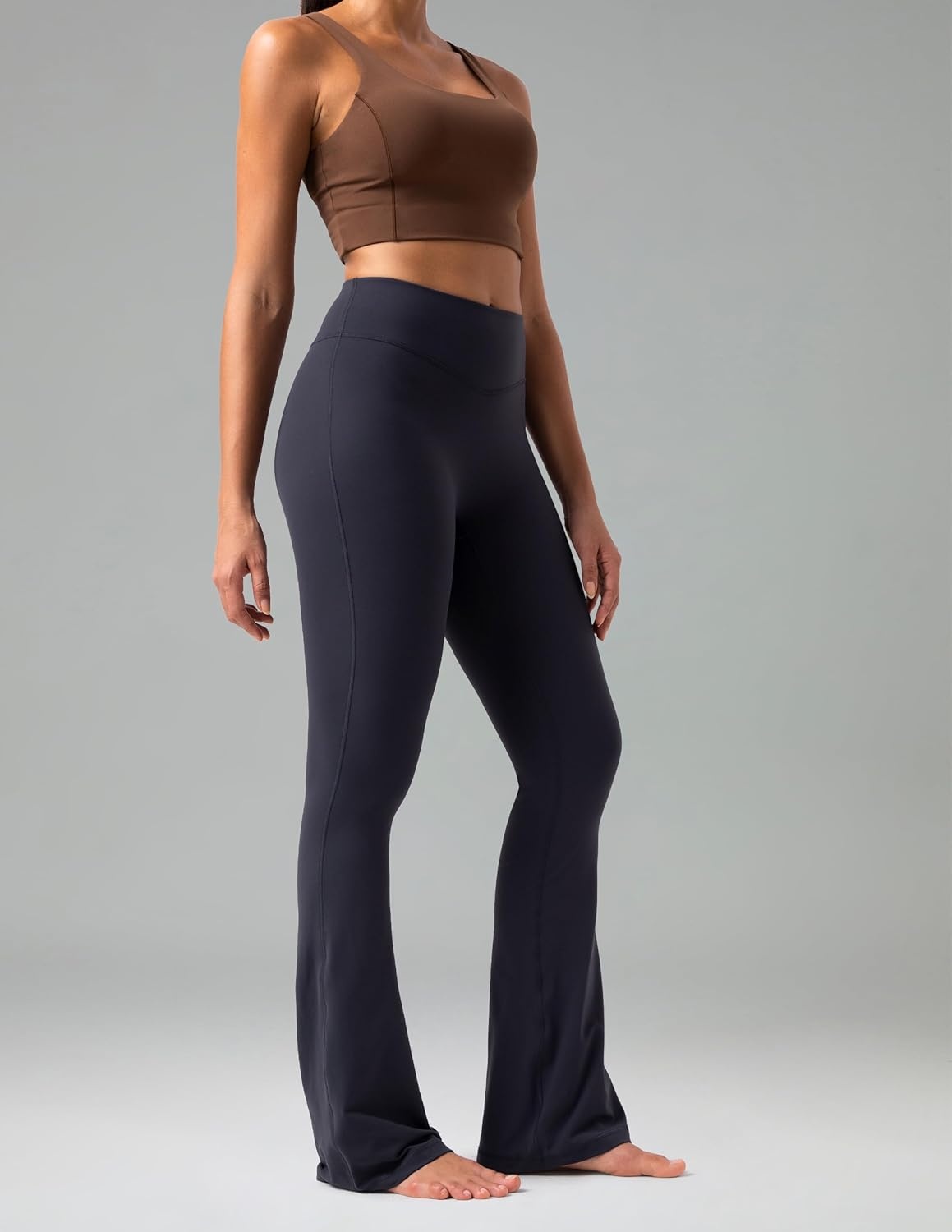 image:imageColorfulkoala No Front Seam Flare Leggings Dreamlux HighWaisted Workout Yoga Pants for Women 275 295 315 InseamBlue Ink