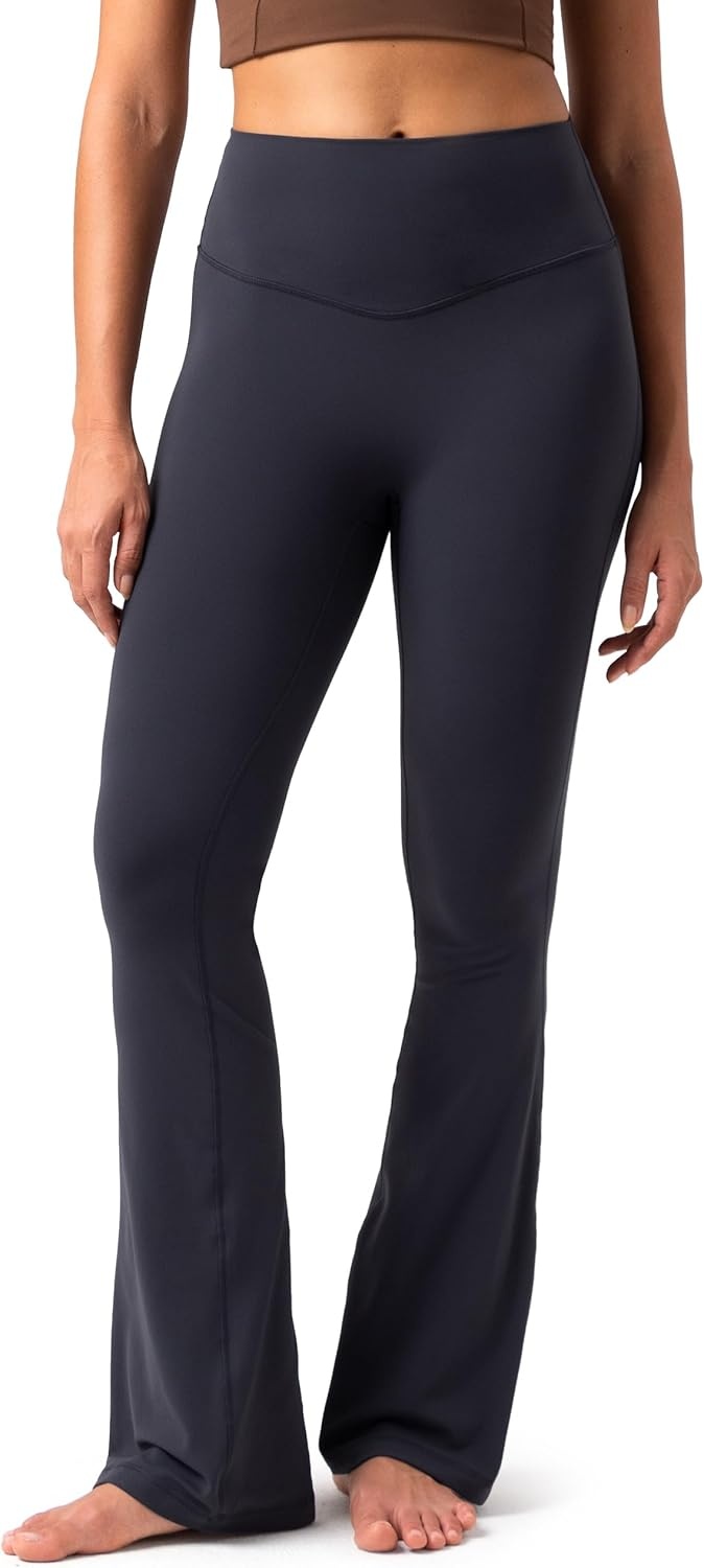 image:imageColorfulkoala No Front Seam Flare Leggings Dreamlux HighWaisted Workout Yoga Pants for Women 275 295 315 InseamBlue Ink