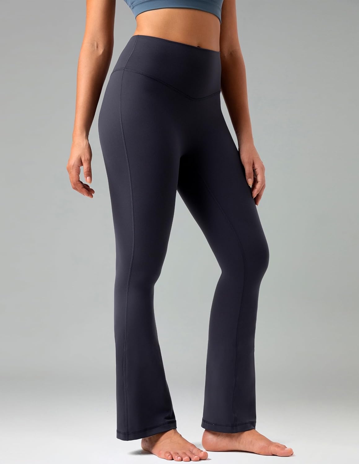 image:imageColorfulkoala No Front Seam Flare Leggings Dreamlux HighWaisted Workout Yoga Pants for Women 275 295 315 InseamBlue Ink