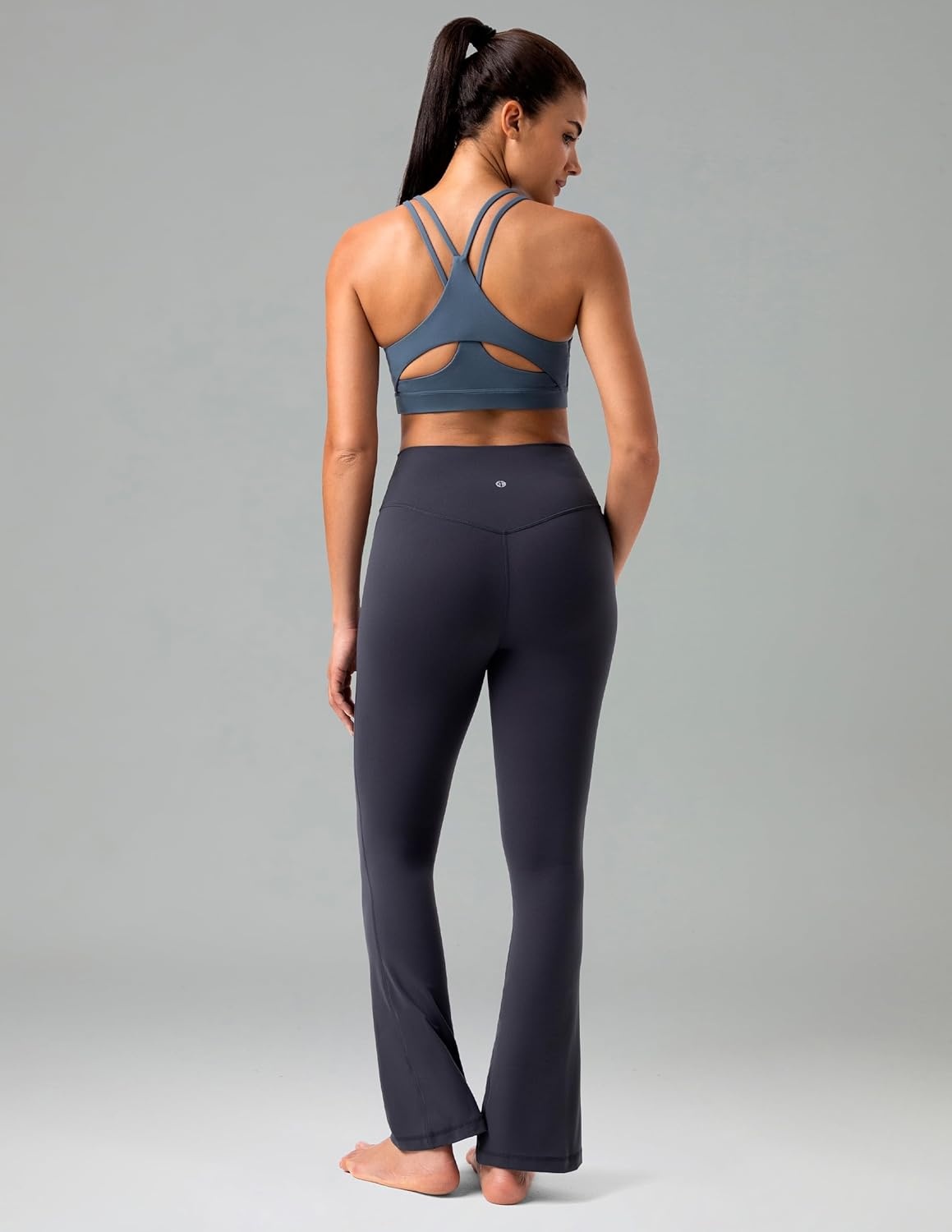 image:imageColorfulkoala No Front Seam Flare Leggings Dreamlux HighWaisted Workout Yoga Pants for Women 275 295 315 InseamBlue Ink