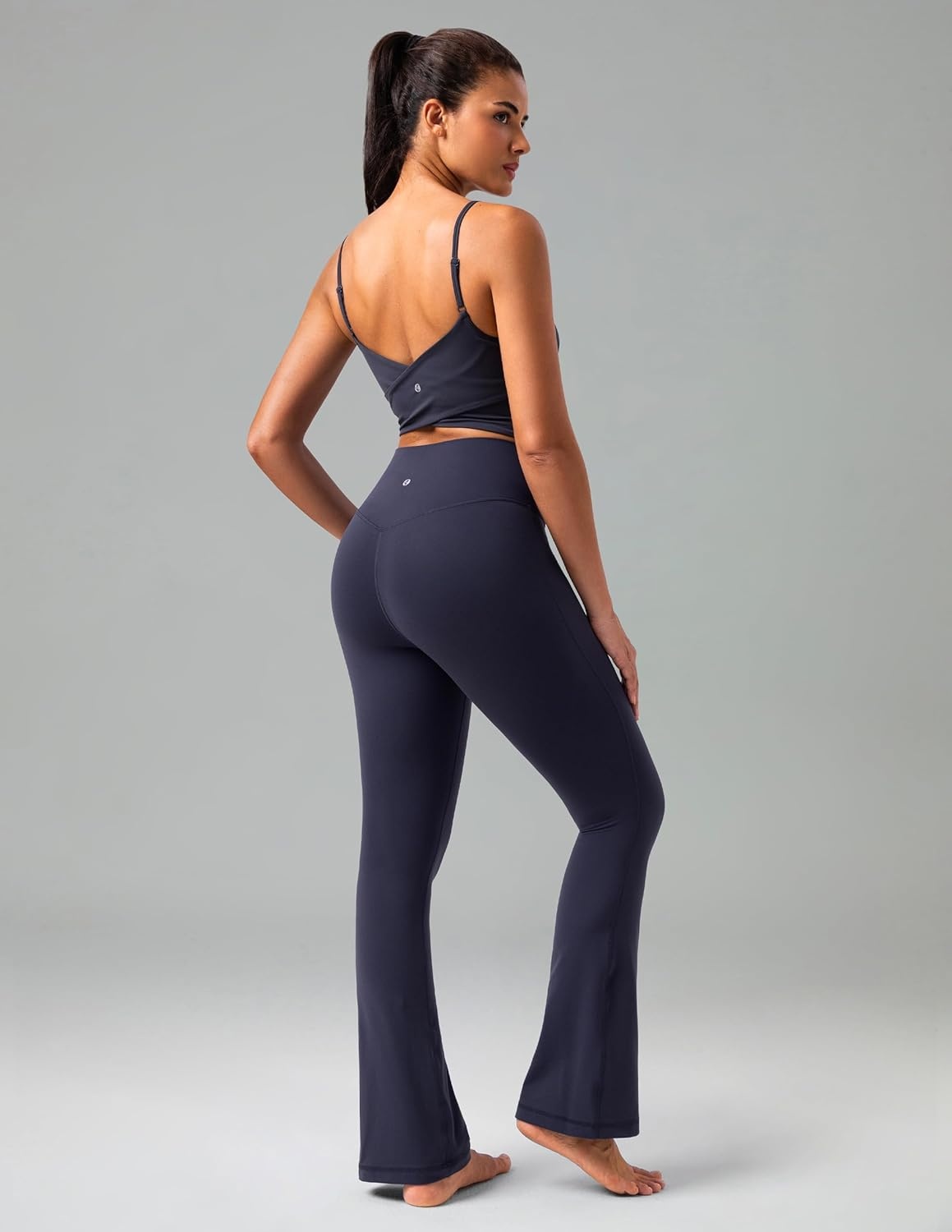 image:imageColorfulkoala No Front Seam Flare Leggings Dreamlux HighWaisted Workout Yoga Pants for Women 275 295 315 InseamBlue Ink