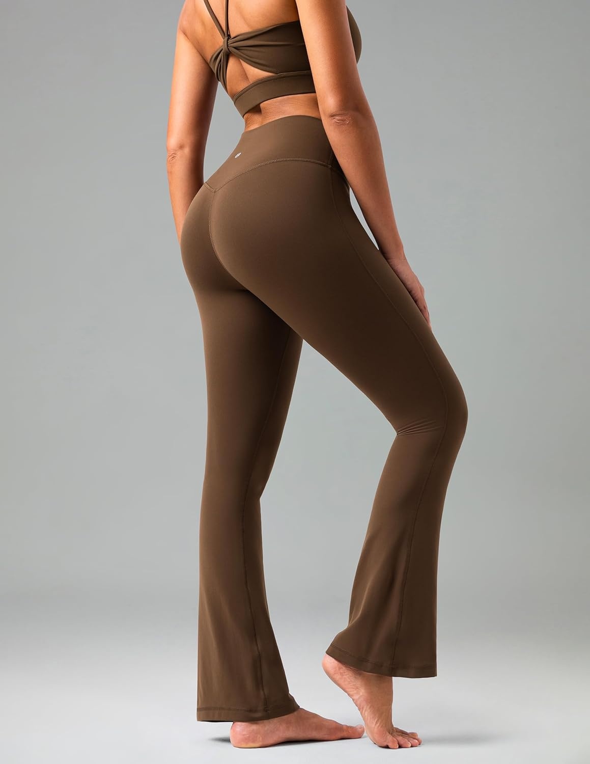 image:imageColorfulkoala No Front Seam Flare Leggings Dreamlux HighWaisted Workout Yoga Pants for Women 275 295 315 InseamCocoa