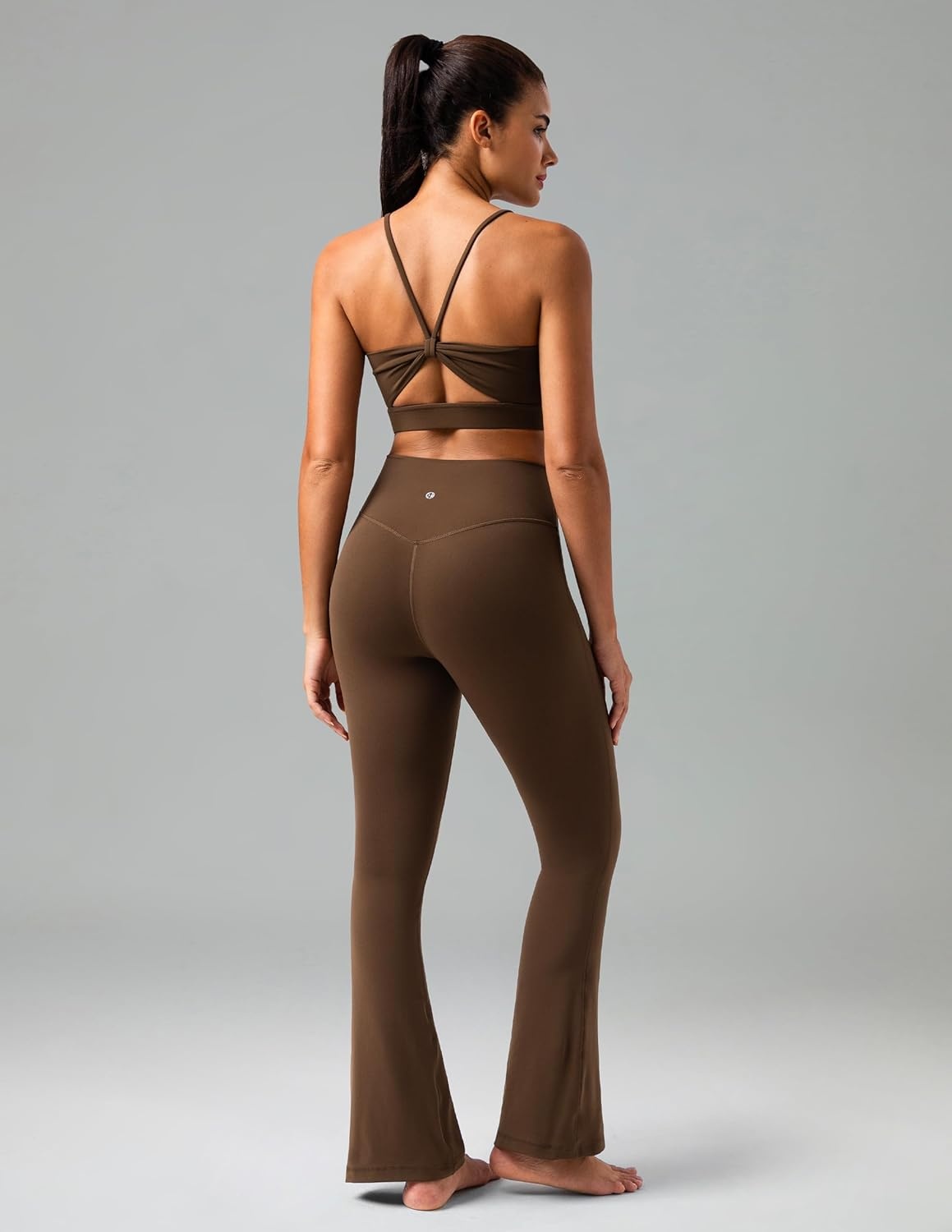 image:imageColorfulkoala No Front Seam Flare Leggings Dreamlux HighWaisted Workout Yoga Pants for Women 275 295 315 InseamCocoa