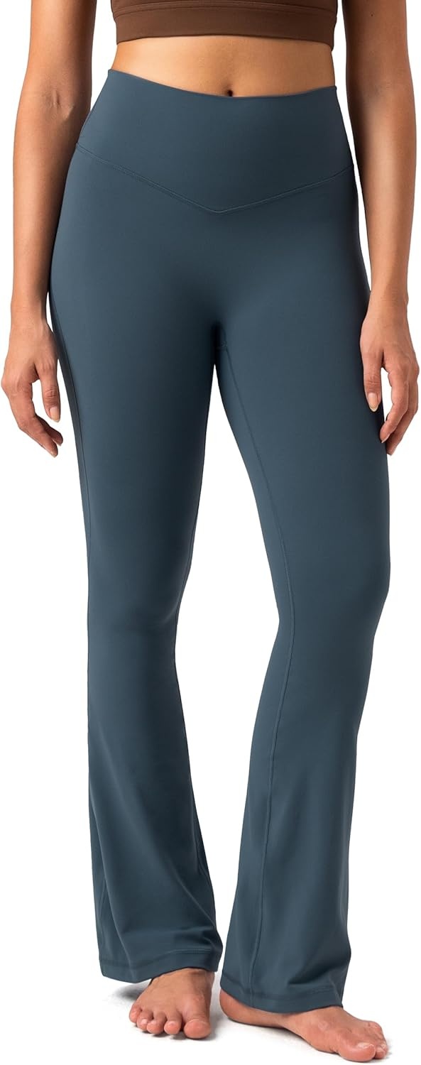 image:imageColorfulkoala No Front Seam Flare Leggings Dreamlux HighWaisted Workout Yoga Pants for Women 275 295 315 InseamDark Jasper