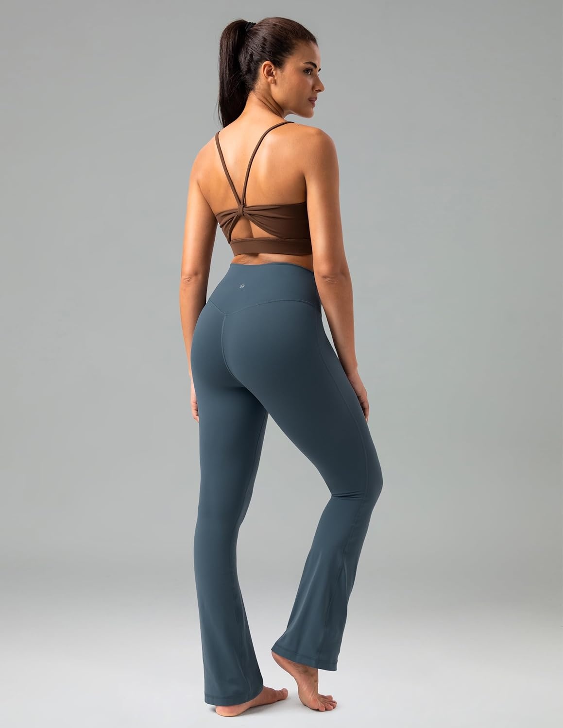 image:imageColorfulkoala No Front Seam Flare Leggings Dreamlux HighWaisted Workout Yoga Pants for Women 275 295 315 InseamDark Jasper