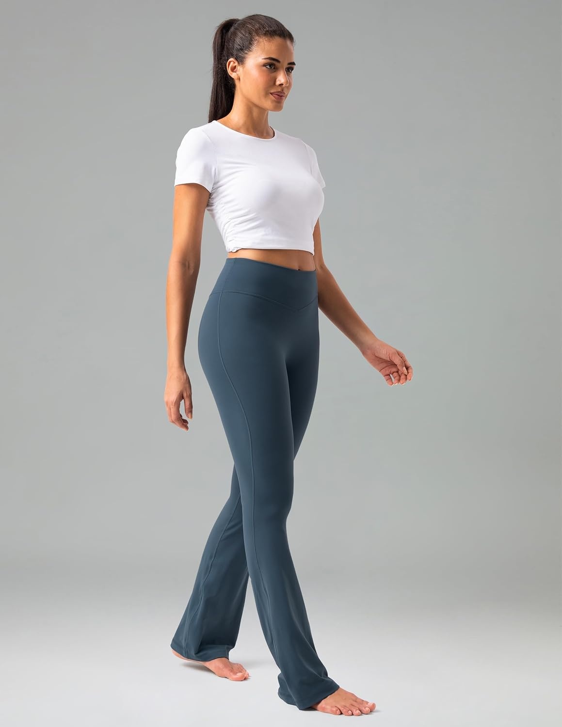 image:imageColorfulkoala No Front Seam Flare Leggings Dreamlux HighWaisted Workout Yoga Pants for Women 275 295 315 InseamDark Jasper