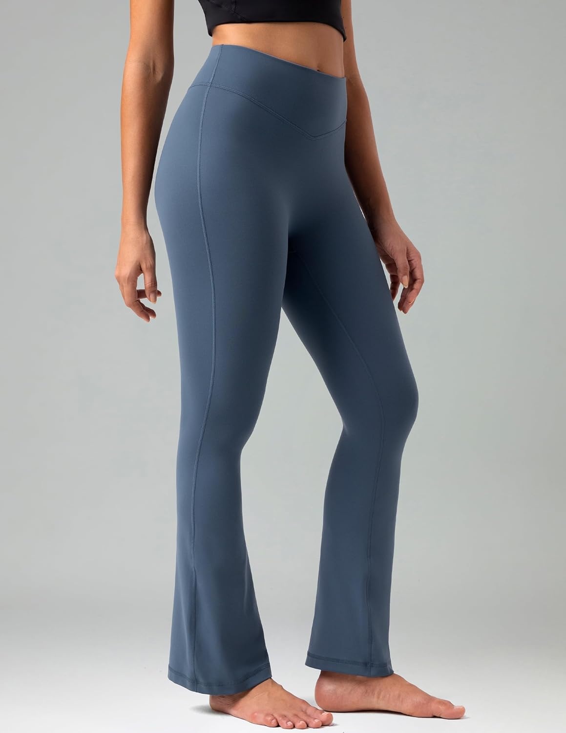 image:imageColorfulkoala No Front Seam Flare Leggings Dreamlux HighWaisted Workout Yoga Pants for Women 275 295 315 InseamDark Jasper