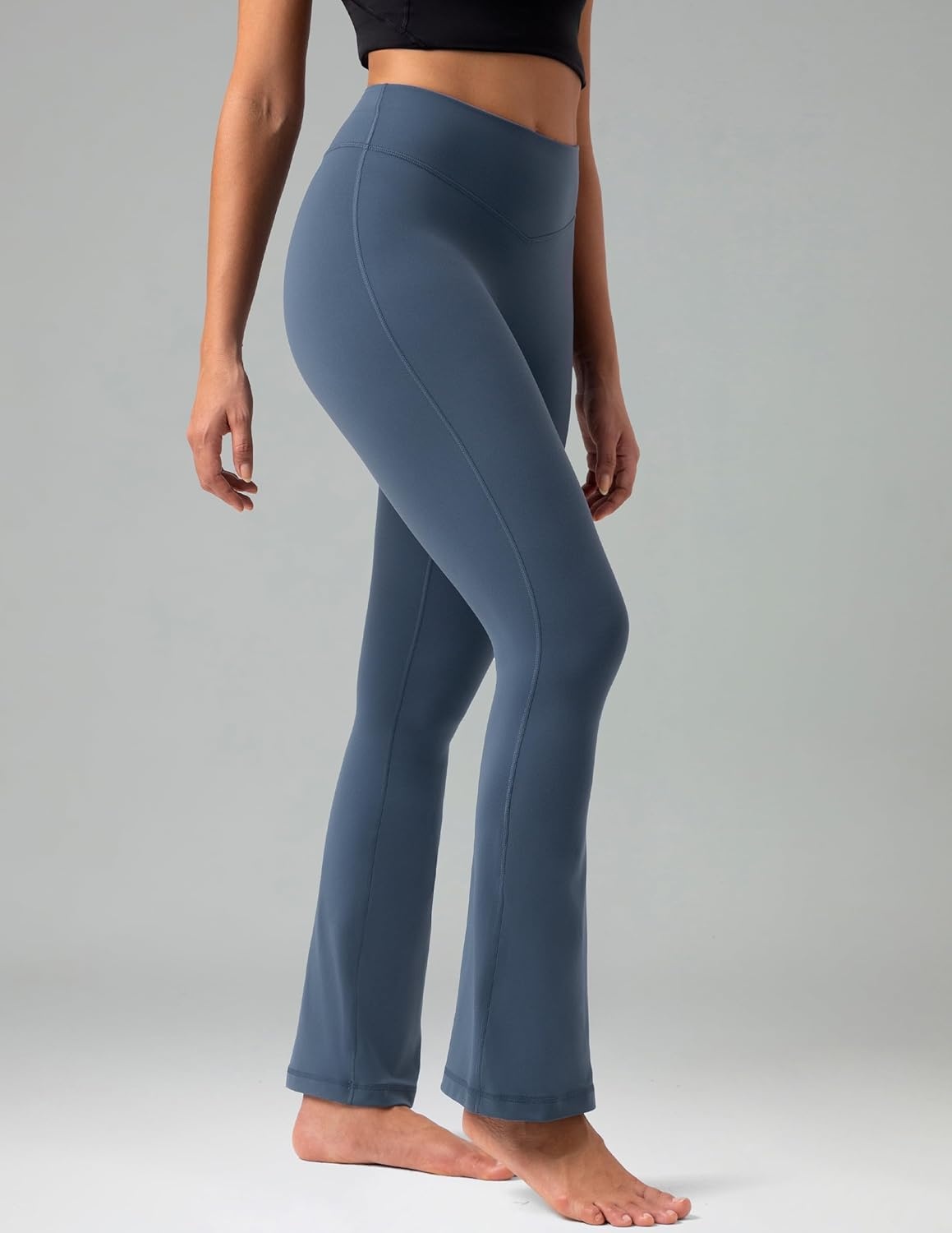 image:imageColorfulkoala No Front Seam Flare Leggings Dreamlux HighWaisted Workout Yoga Pants for Women 275 295 315 InseamDark Jasper