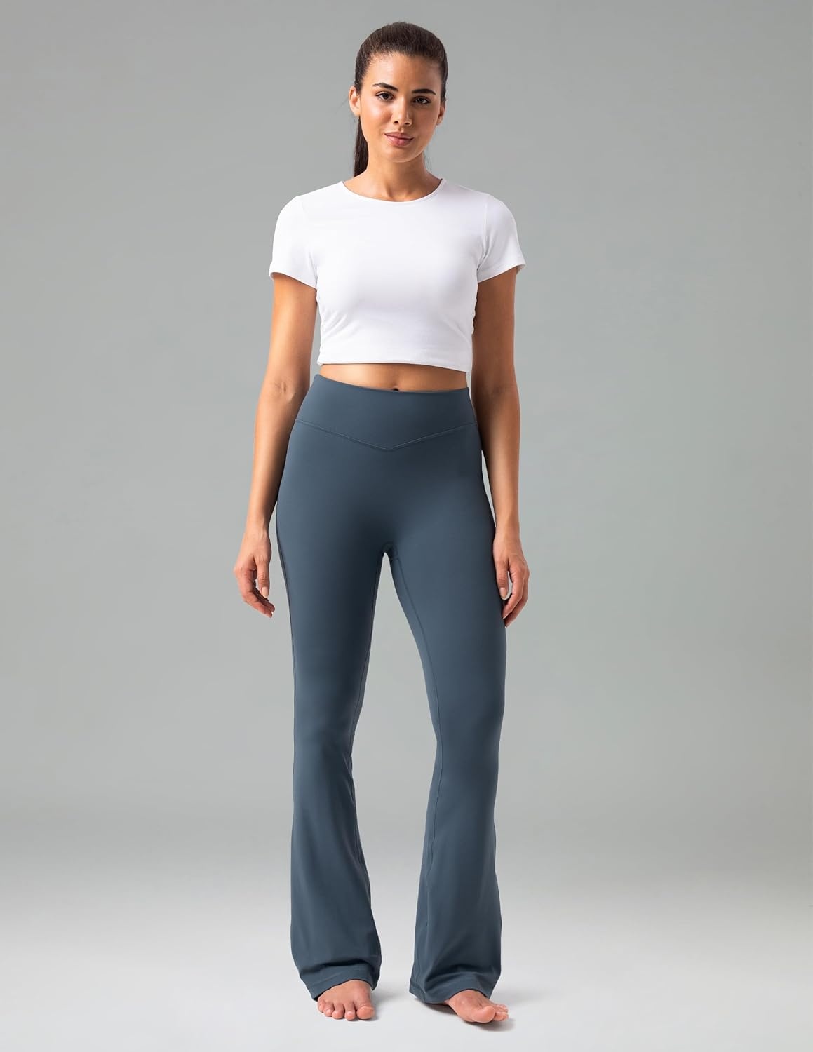 image:imageColorfulkoala No Front Seam Flare Leggings Dreamlux HighWaisted Workout Yoga Pants for Women 275 295 315 InseamDark Jasper