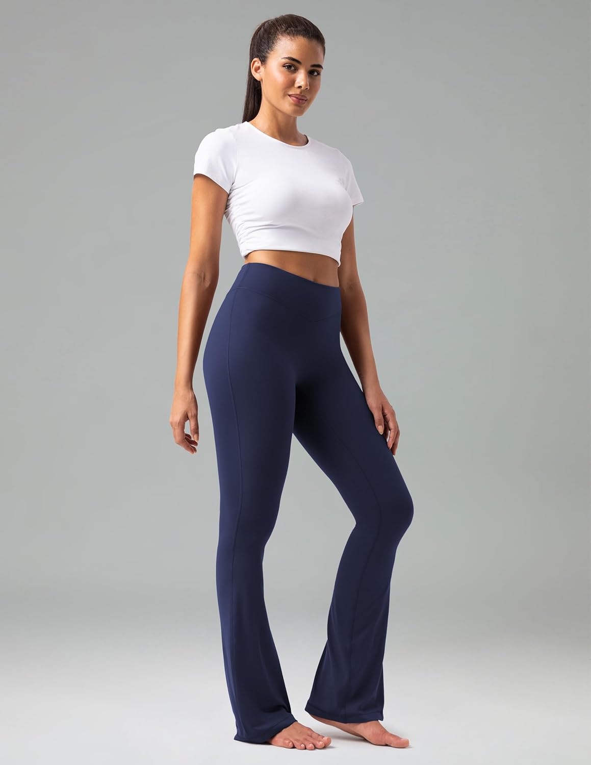image:imageColorfulkoala No Front Seam Flare Leggings Dreamlux HighWaisted Workout Yoga Pants for Women 275 295 315 InseamEclipse