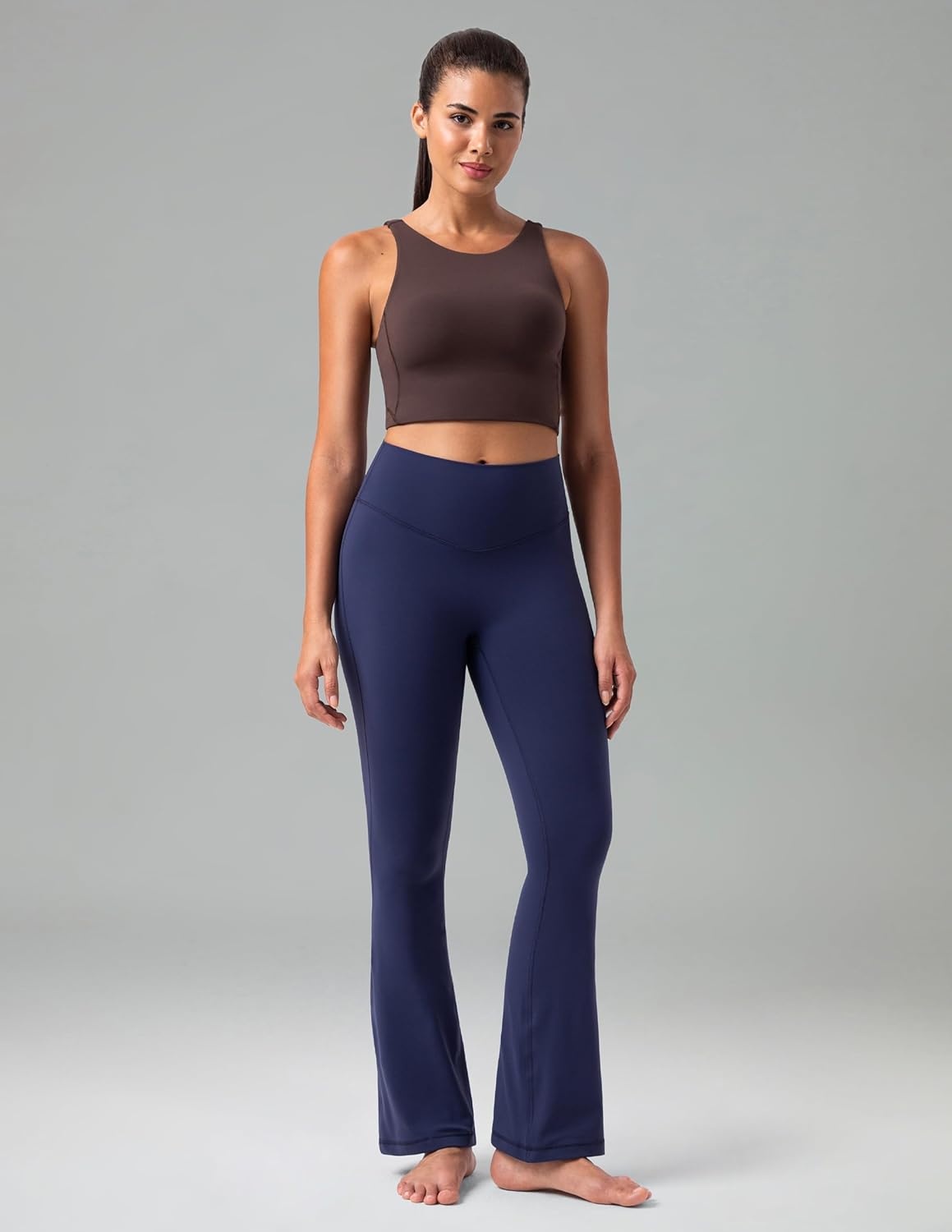image:imageColorfulkoala No Front Seam Flare Leggings Dreamlux HighWaisted Workout Yoga Pants for Women 275 295 315 InseamEclipse
