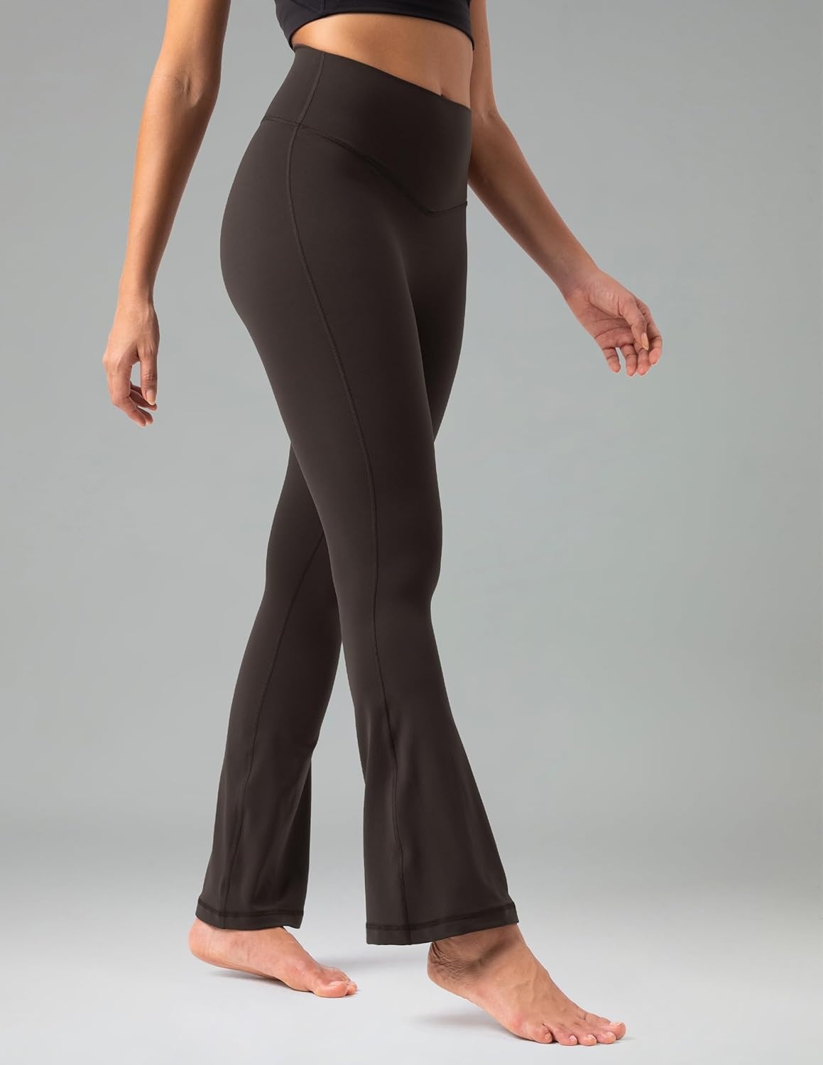 image:imageColorfulkoala No Front Seam Flare Leggings Dreamlux HighWaisted Workout Yoga Pants for Women 275 295 315 InseamEspresso