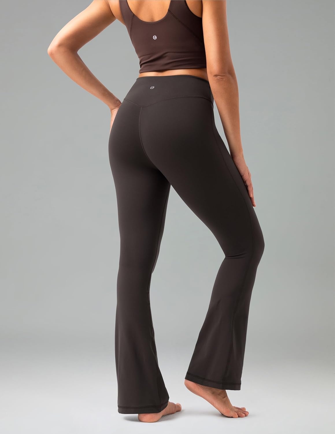 image:imageColorfulkoala No Front Seam Flare Leggings Dreamlux HighWaisted Workout Yoga Pants for Women 275 295 315 InseamEspresso
