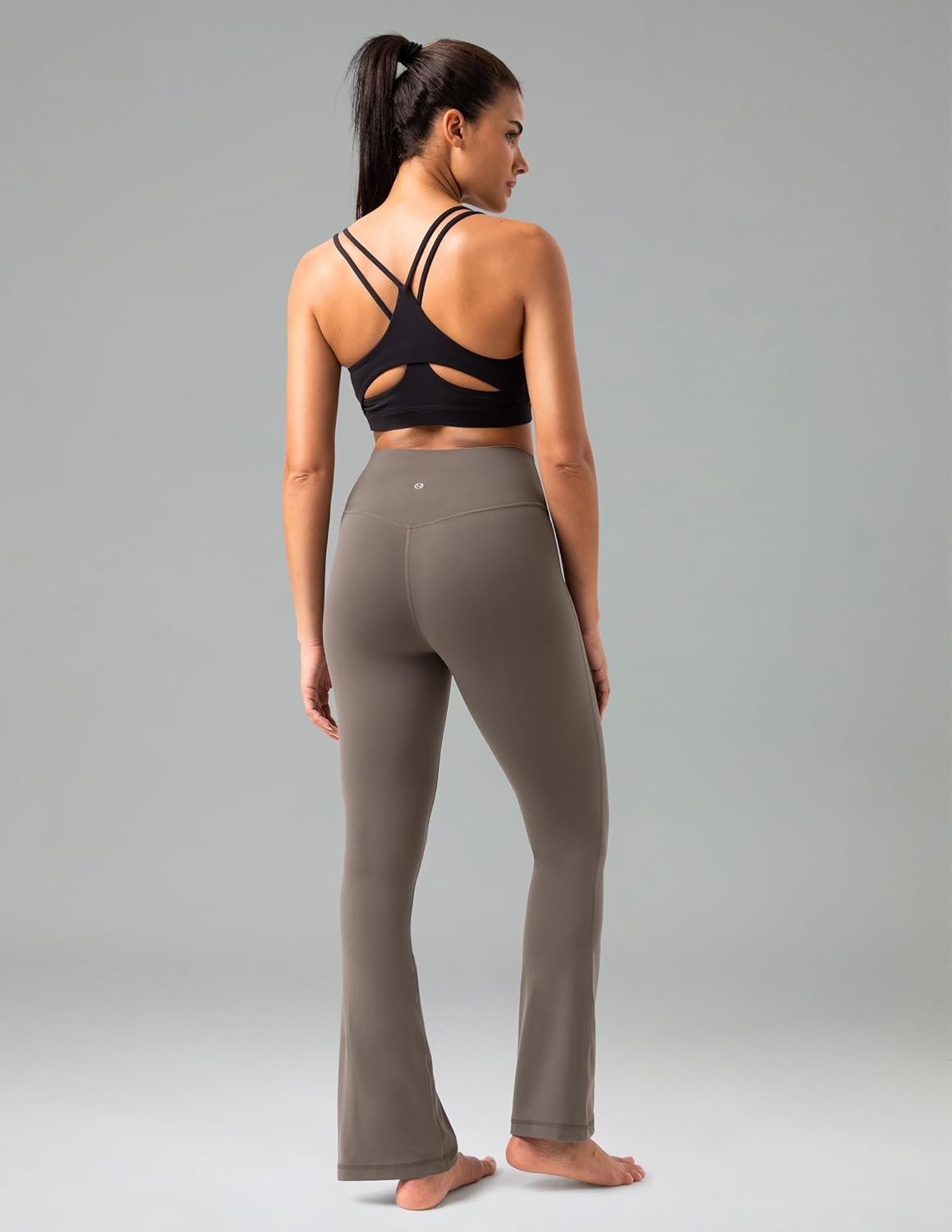 image:imageColorfulkoala No Front Seam Flare Leggings Dreamlux HighWaisted Workout Yoga Pants for Women 275 295 315 InseamMajor Brown