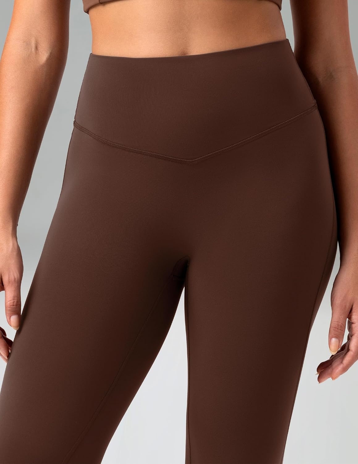 image:imageColorfulkoala No Front Seam Flare Leggings Dreamlux HighWaisted Workout Yoga Pants for Women 275 295 315 InseamRoasted Chestnut