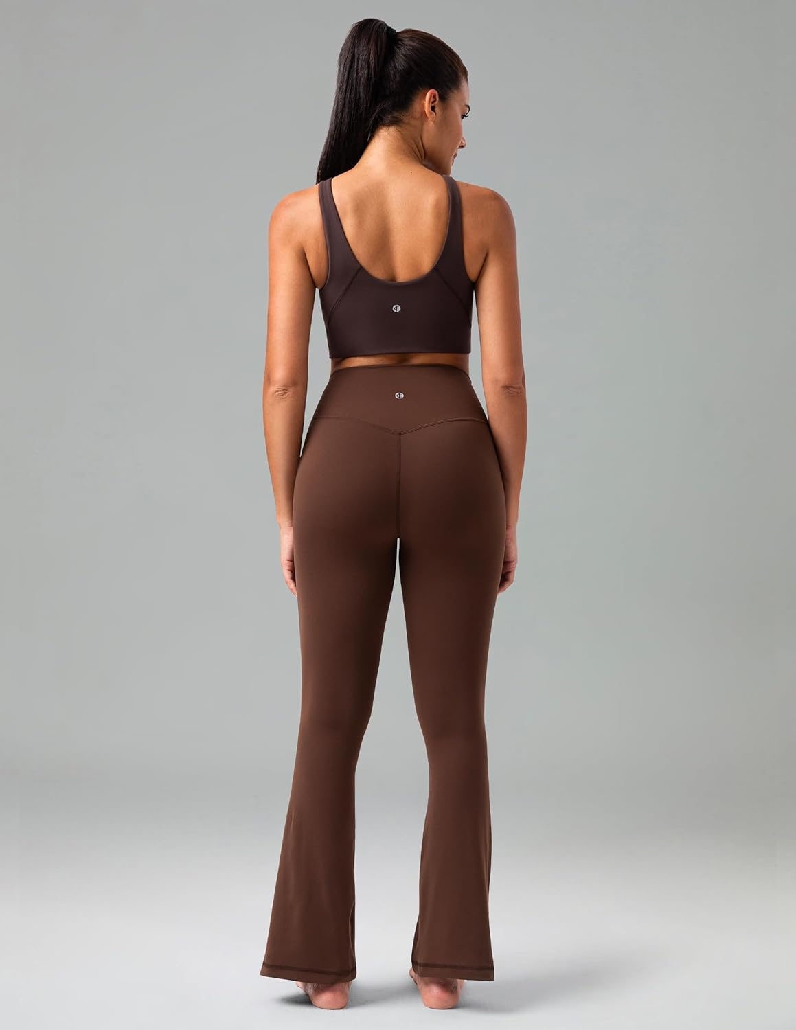 image:imageColorfulkoala No Front Seam Flare Leggings Dreamlux HighWaisted Workout Yoga Pants for Women 275 295 315 InseamRoasted Chestnut