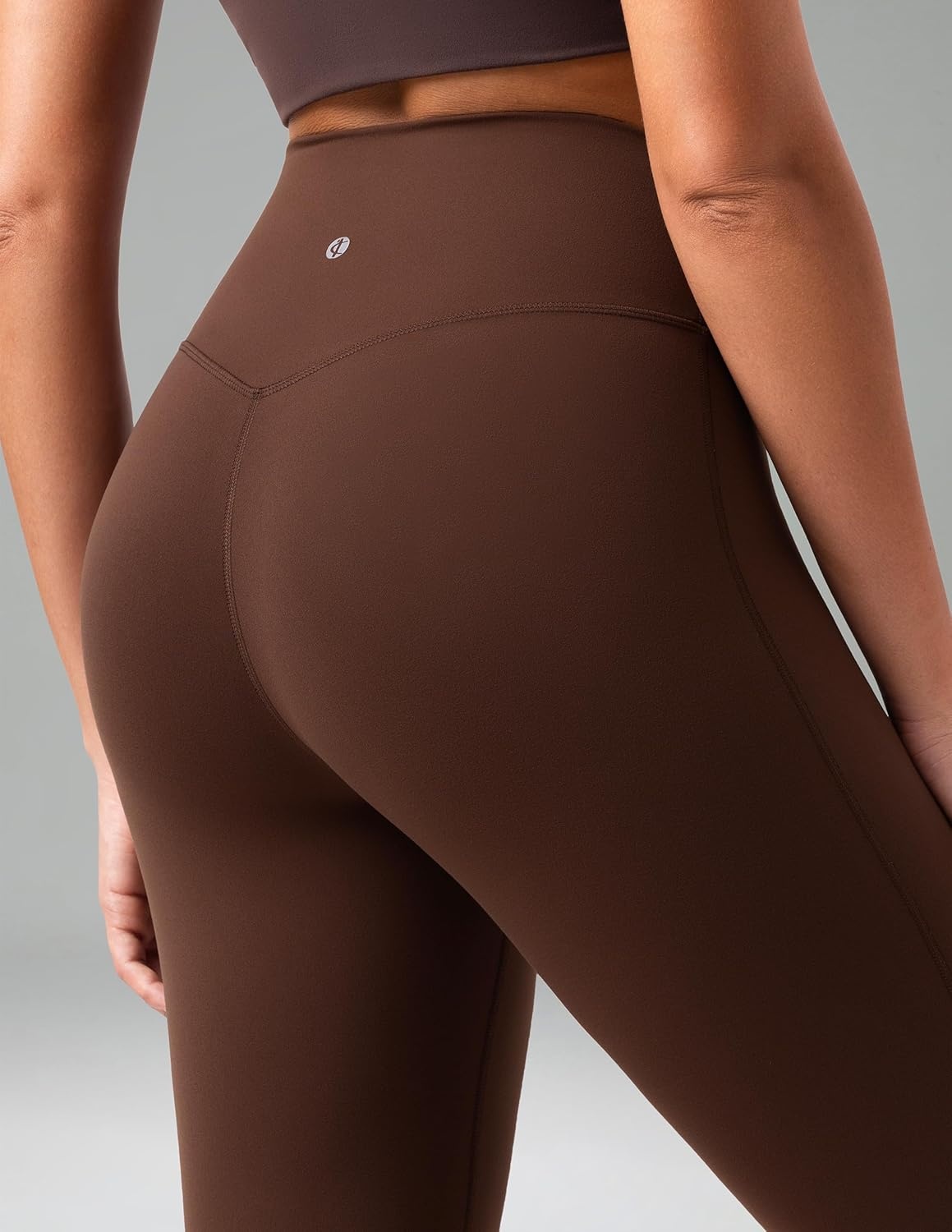 image:imageColorfulkoala No Front Seam Flare Leggings Dreamlux HighWaisted Workout Yoga Pants for Women 275 295 315 InseamRoasted Chestnut