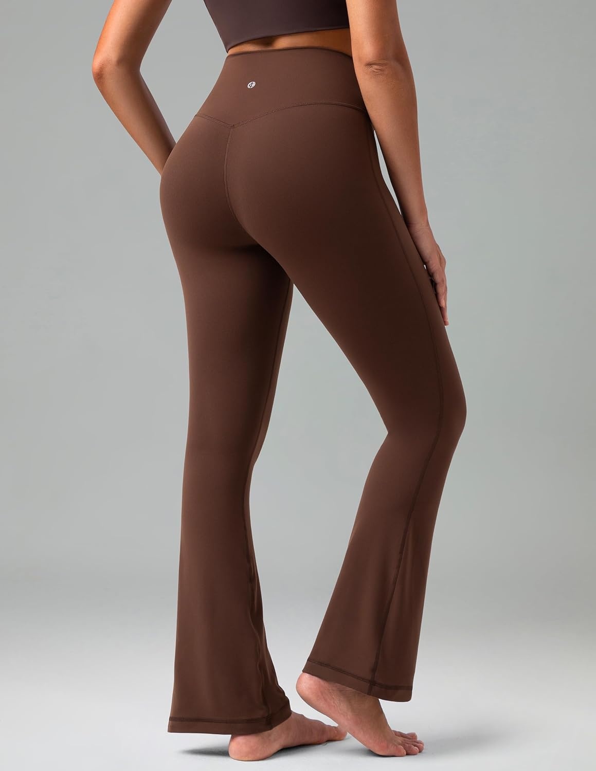 image:imageColorfulkoala No Front Seam Flare Leggings Dreamlux HighWaisted Workout Yoga Pants for Women 275 295 315 InseamRoasted Chestnut