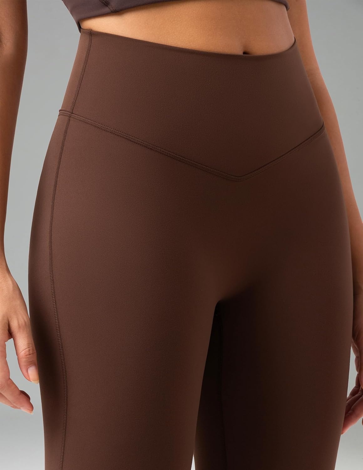 image:imageColorfulkoala No Front Seam Flare Leggings Dreamlux HighWaisted Workout Yoga Pants for Women 275 295 315 InseamRoasted Chestnut
