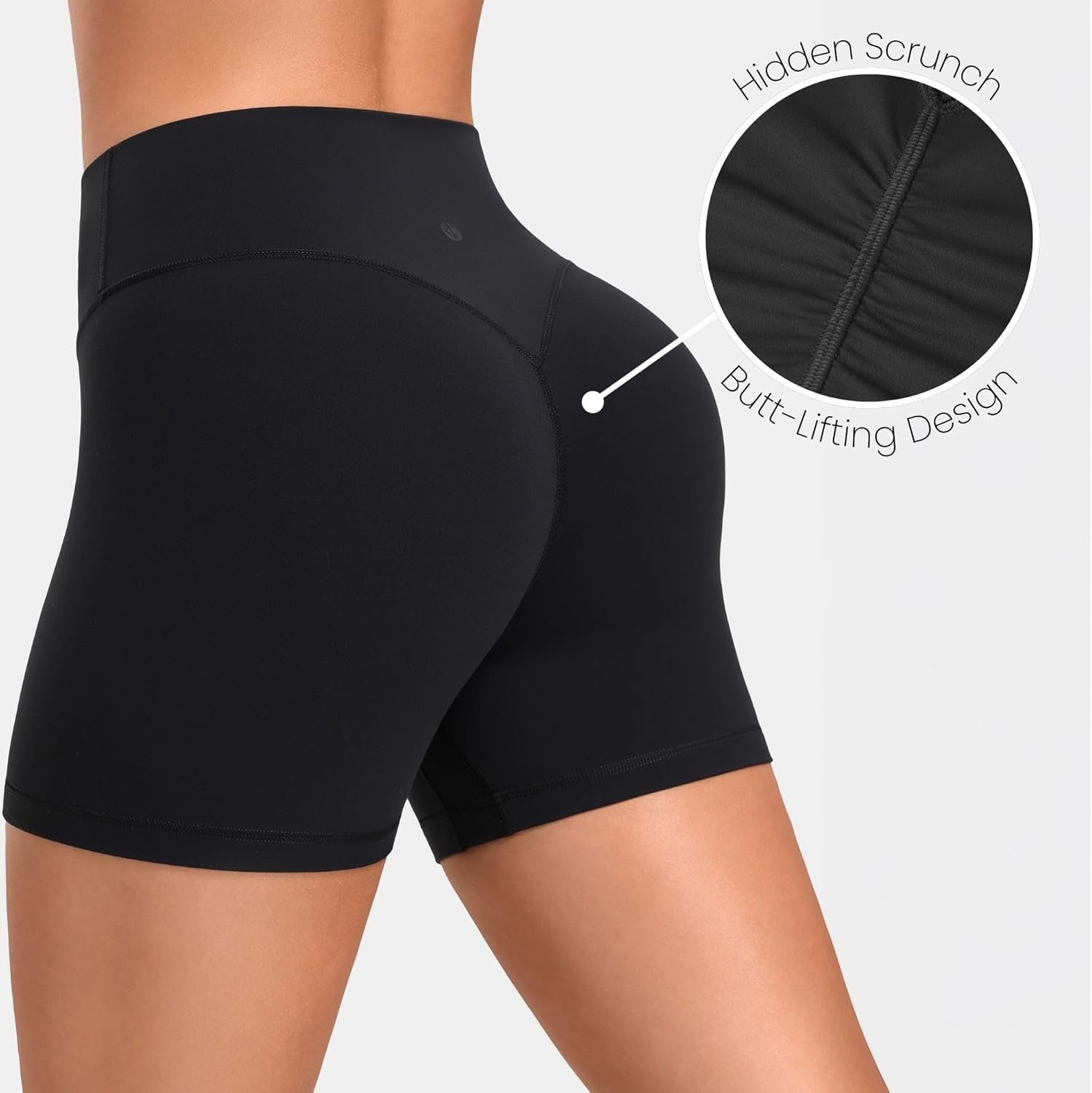 image:imageColorfulkoala Sculptiva ButtLifting Hidden Scrunch Workout Shorts for Women 4 No Front Seam HighWaisted Yoga ShortsBlue Ink