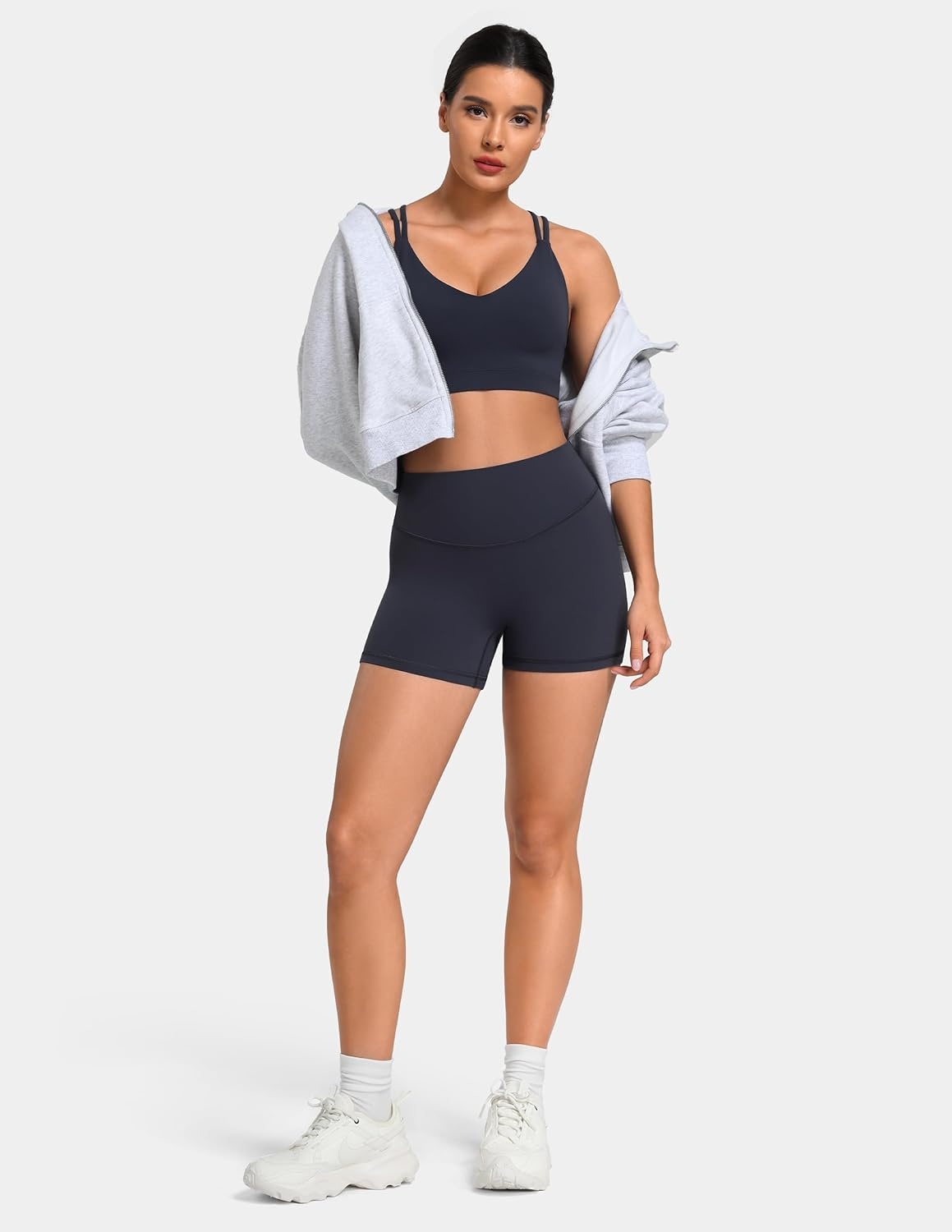 image:imageColorfulkoala Sculptiva ButtLifting Hidden Scrunch Workout Shorts for Women 4 No Front Seam HighWaisted Yoga ShortsBlue Ink