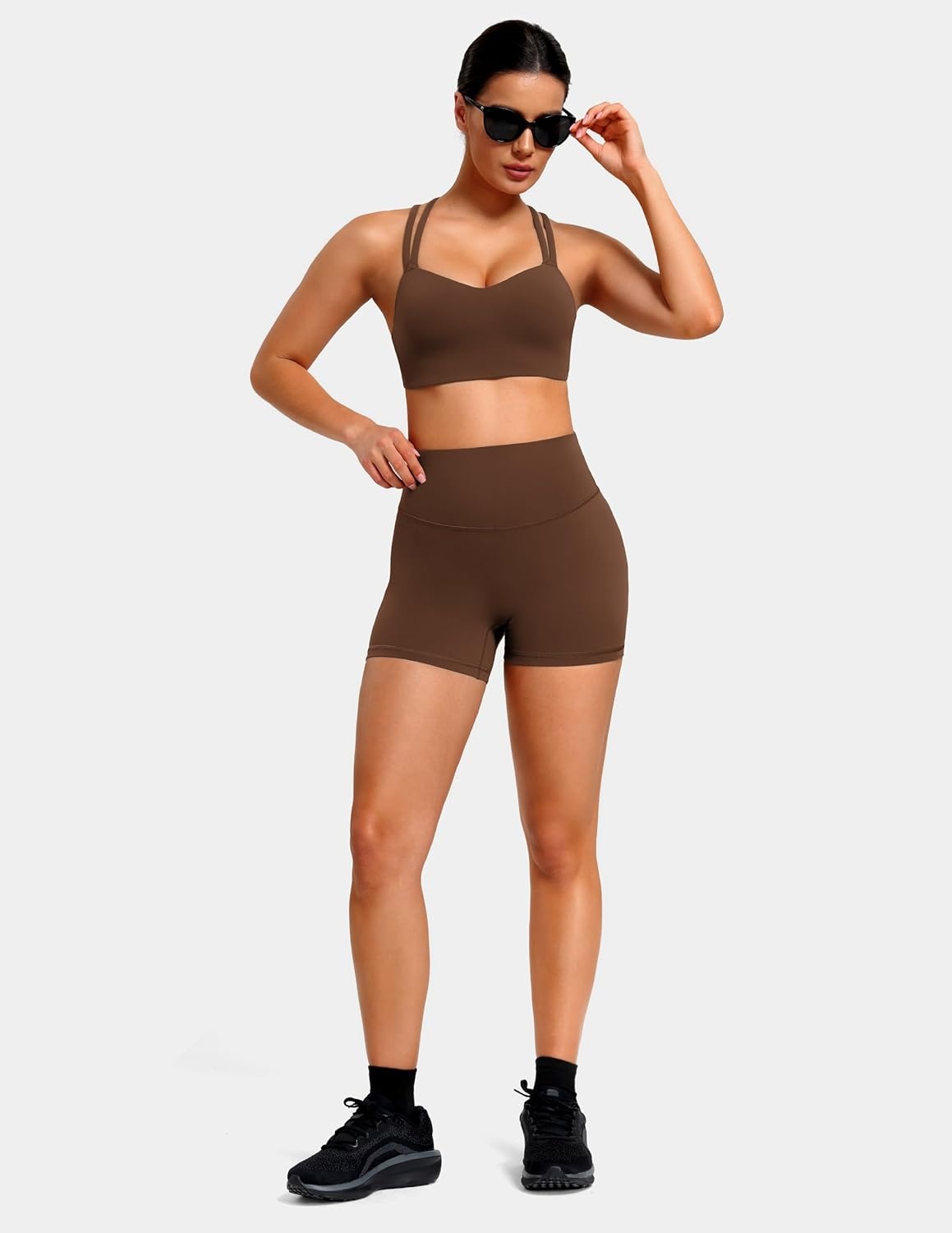 image:imageColorfulkoala Sculptiva ButtLifting Hidden Scrunch Workout Shorts for Women 4 No Front Seam HighWaisted Yoga ShortsCocoa