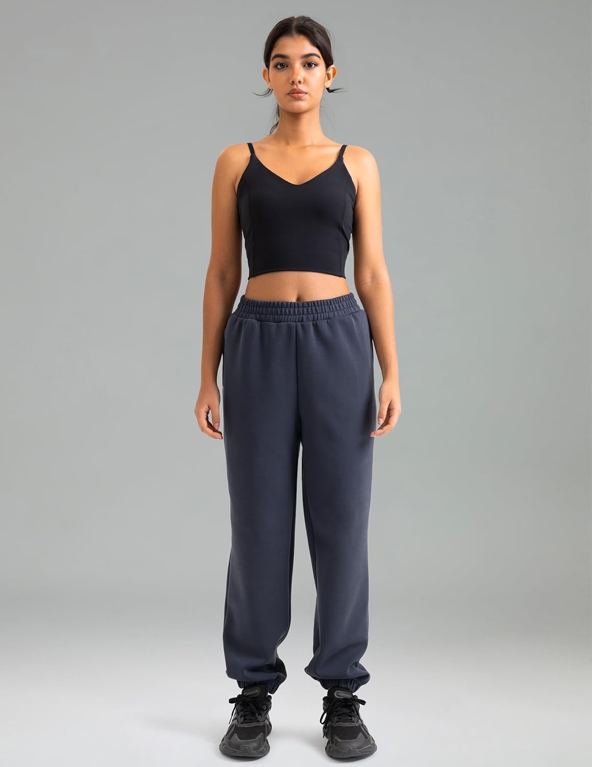 image:imageColorfulkoala Velvra Modal Fleece Lined Joggers for Women High Waisted Thermal Winter Sweatpants Pants with PocketsBlue Ink