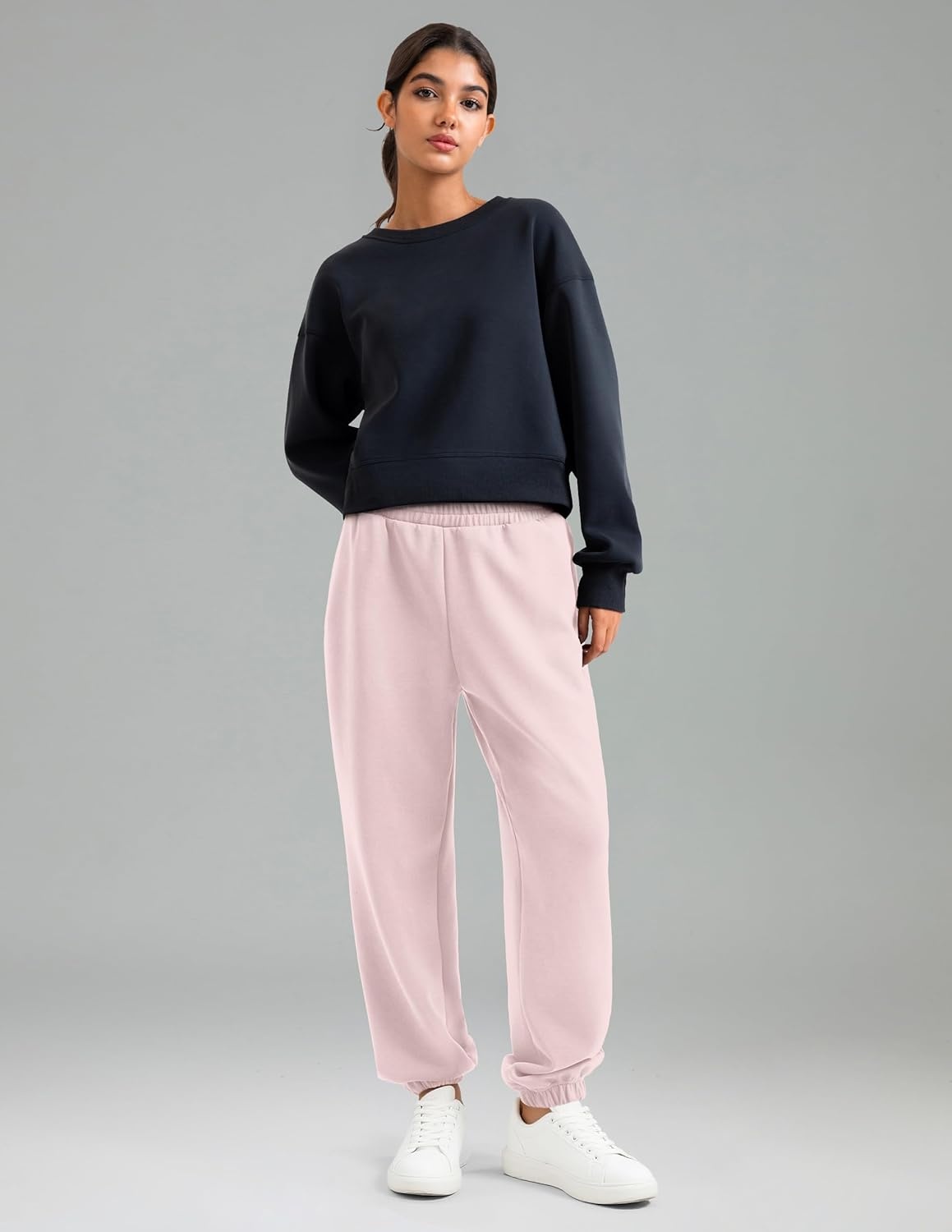 image:imageColorfulkoala Velvra Modal Fleece Lined Joggers for Women High Waisted Thermal Winter Sweatpants Pants with PocketsCrystal Pink