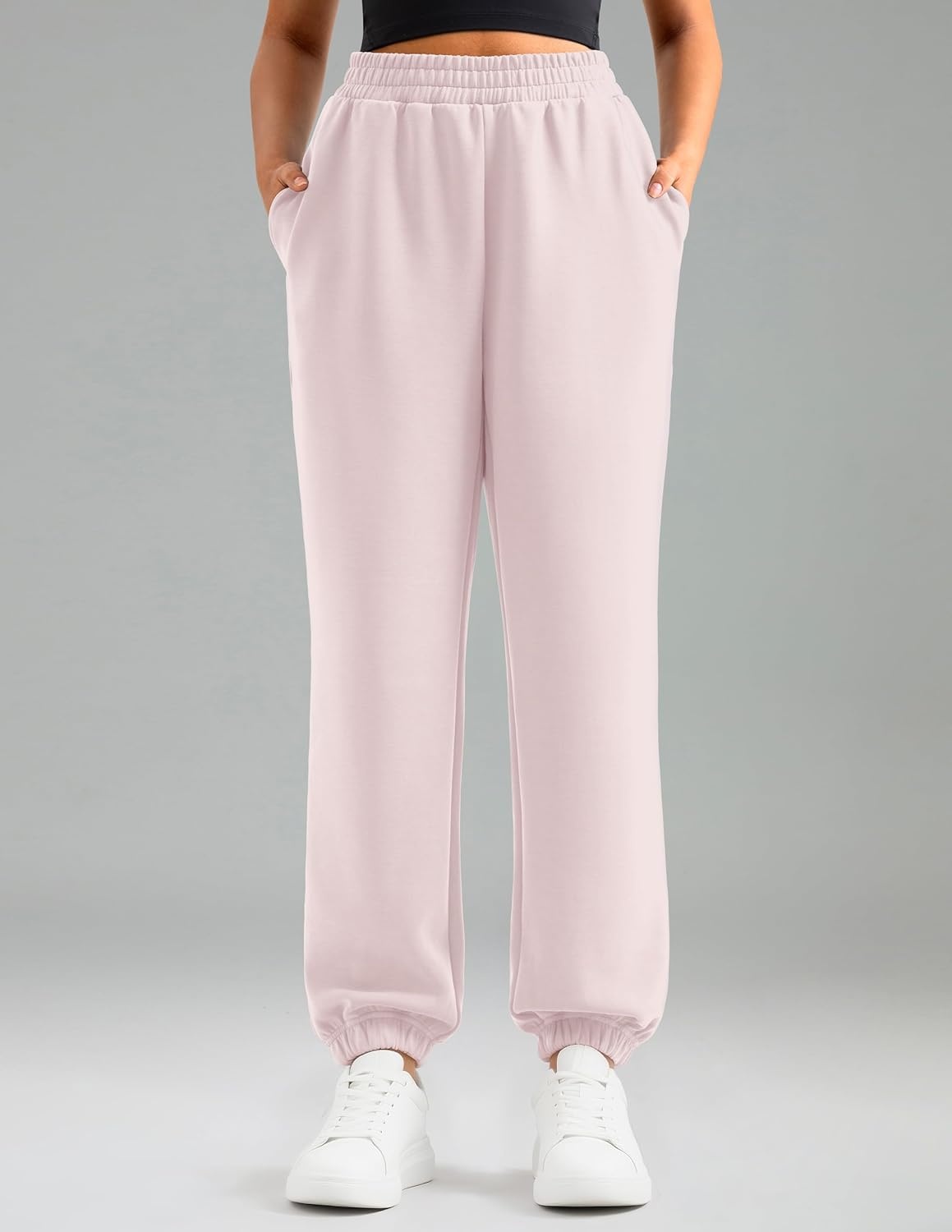 image:imageColorfulkoala Velvra Modal Fleece Lined Joggers for Women High Waisted Thermal Winter Sweatpants Pants with PocketsCrystal Pink