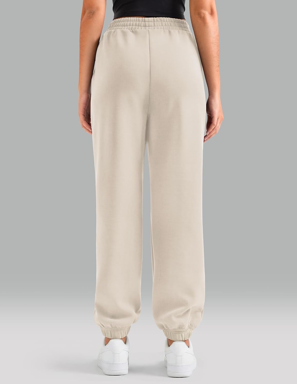 image:imageColorfulkoala Velvra Modal Fleece Lined Joggers for Women High Waisted Thermal Winter Sweatpants Pants with PocketsIvory