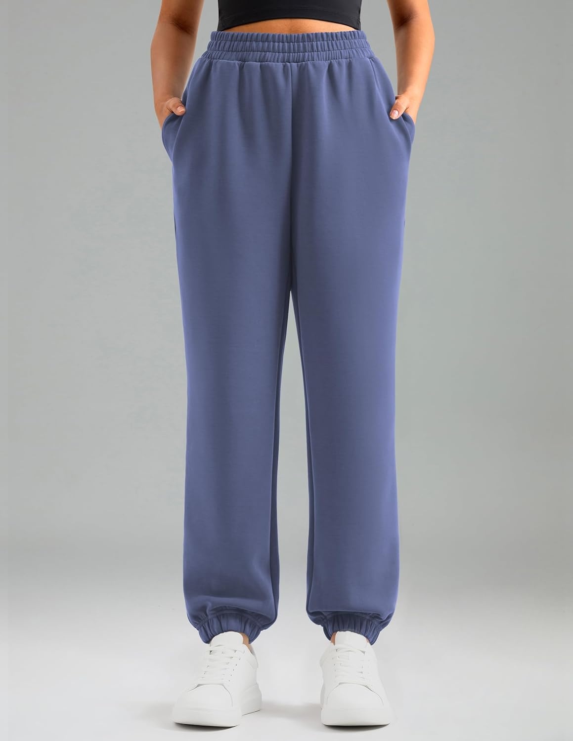 image:imageColorfulkoala Velvra Modal Fleece Lined Joggers for Women High Waisted Thermal Winter Sweatpants Pants with PocketsNiagara Blue