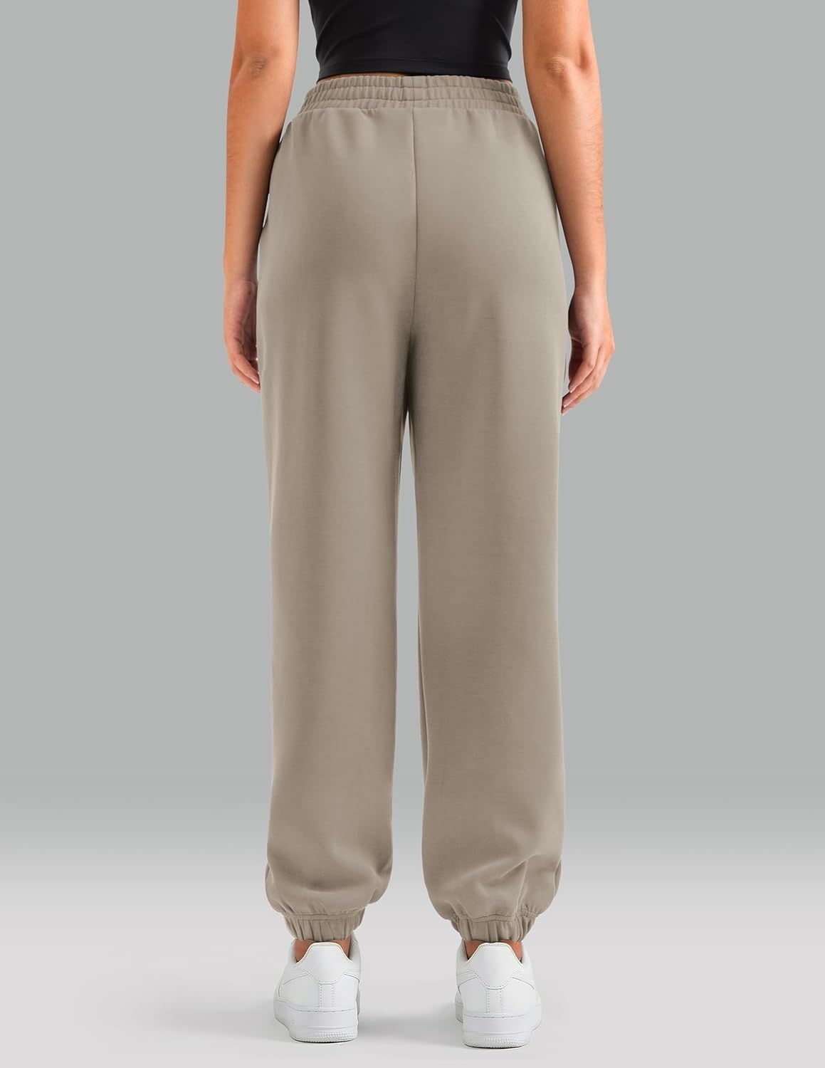 image:imageColorfulkoala Velvra Modal Fleece Lined Joggers for Women High Waisted Thermal Winter Sweatpants Pants with PocketsPlaza Taupe