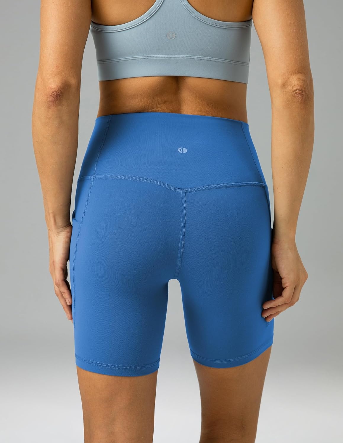image:imageColorfulkoala Womens Dreamlux Biker Shorts with Pockets 6 Inseam High Waisted Workout Gym Yoga ShortsBaleine Blue
