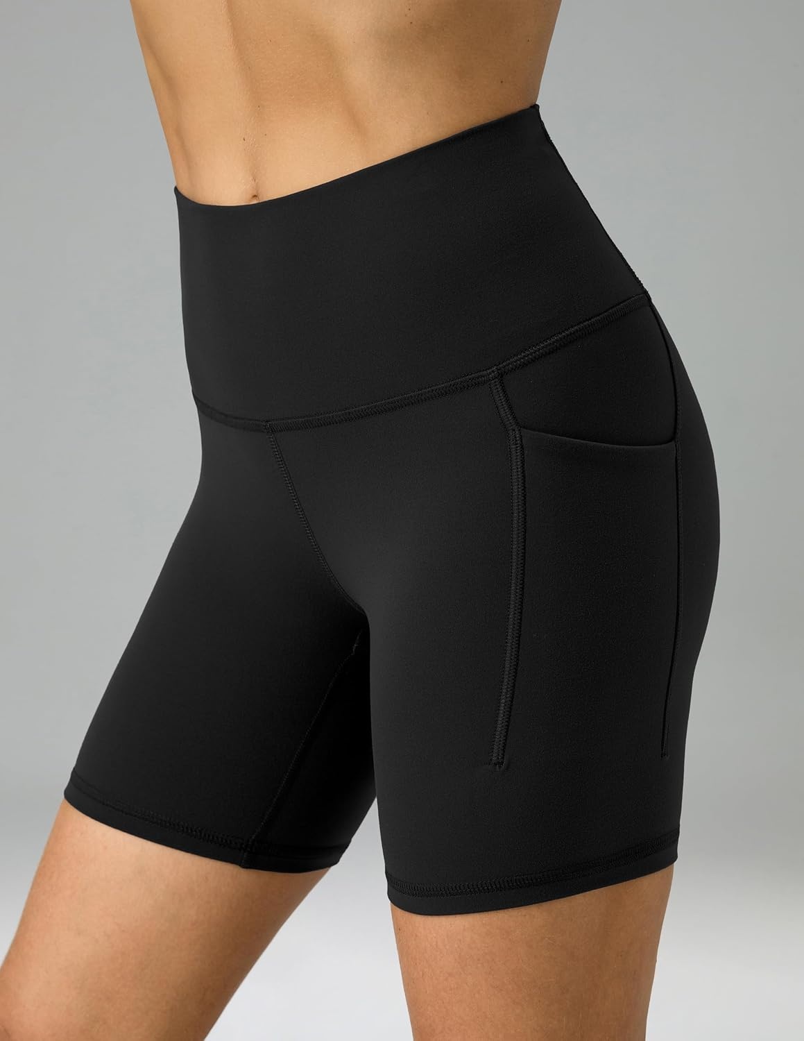image:imageColorfulkoala Womens Dreamlux Biker Shorts with Pockets 6 Inseam High Waisted Workout Gym Yoga ShortsBlack