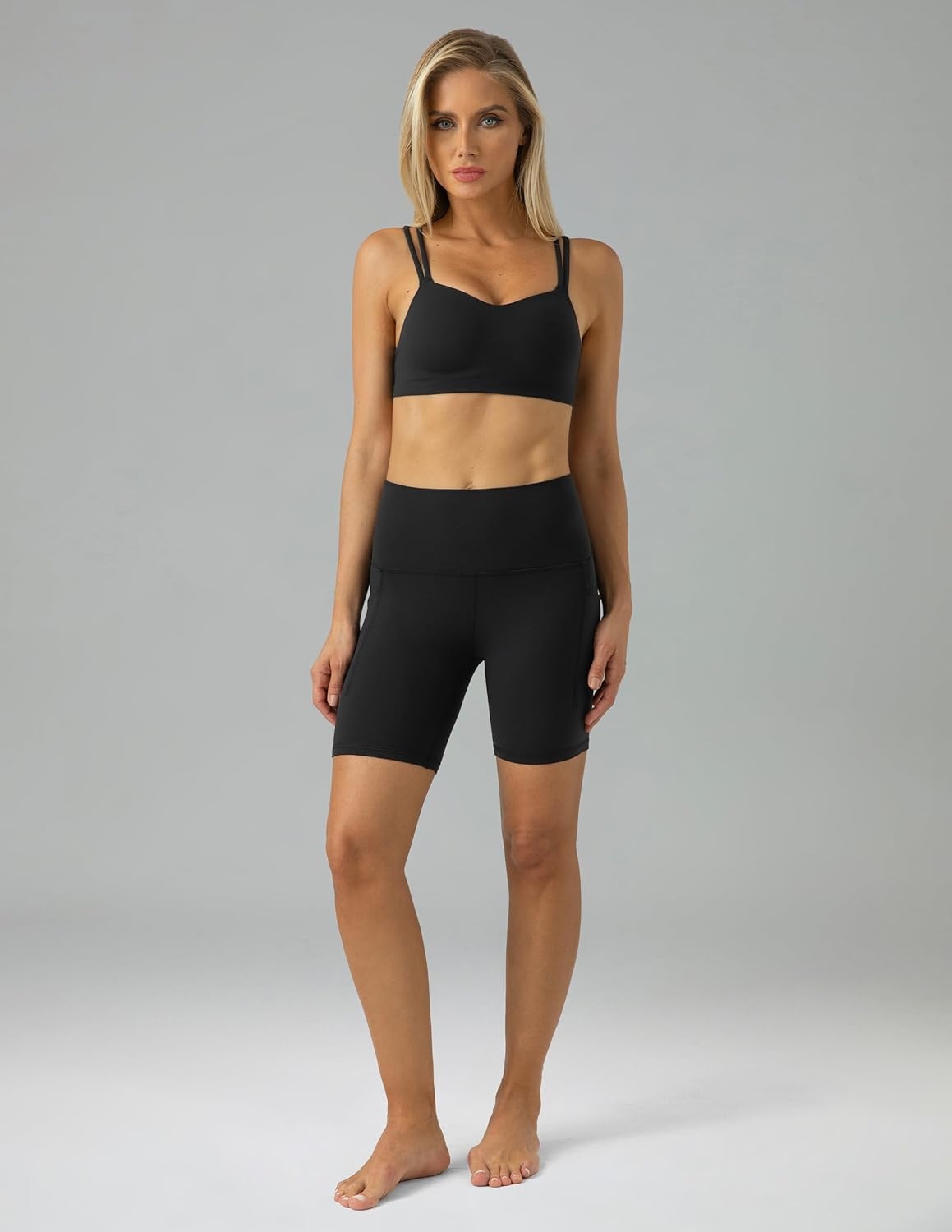 image:imageColorfulkoala Womens Dreamlux Biker Shorts with Pockets 6 Inseam High Waisted Workout Gym Yoga ShortsBlack