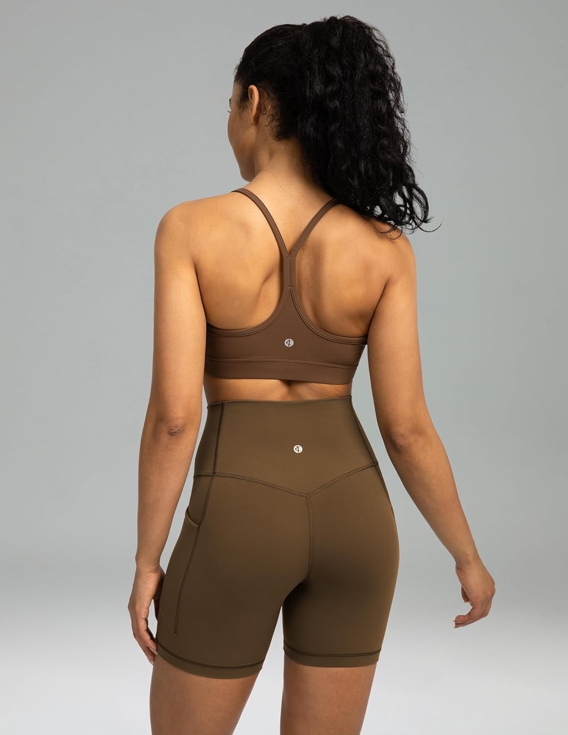 image:imageColorfulkoala Womens Dreamlux Biker Shorts with Pockets 6 Inseam High Waisted Workout Gym Yoga ShortsCocoa