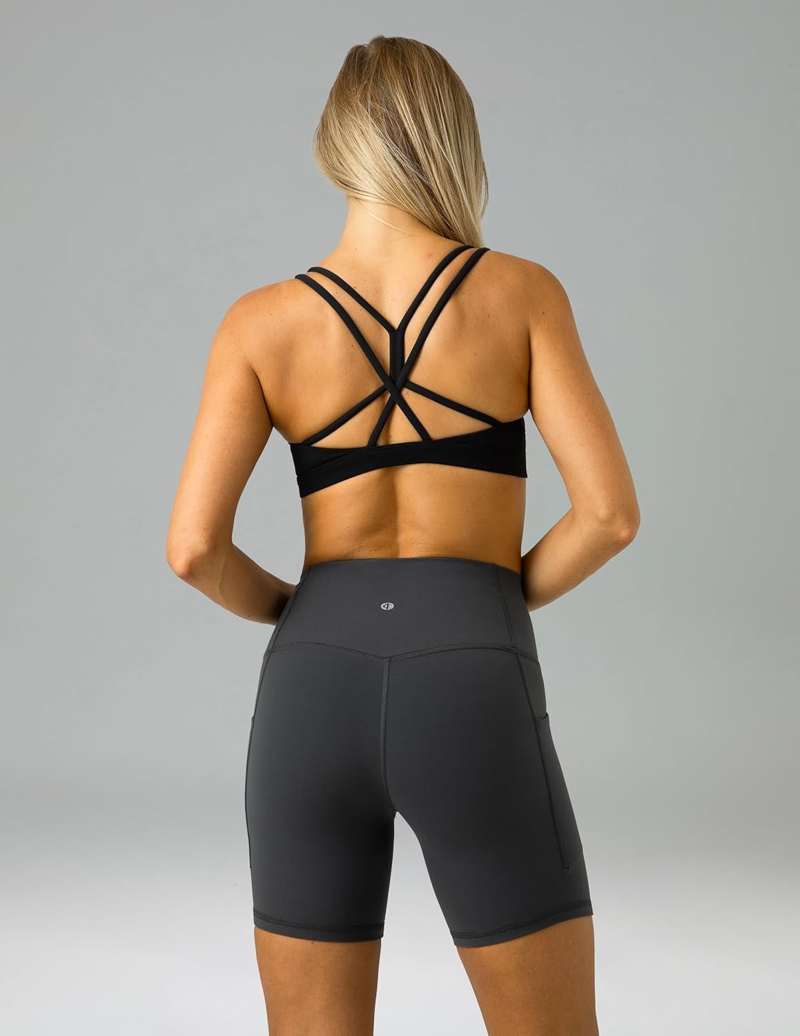 image:imageColorfulkoala Womens Dreamlux Biker Shorts with Pockets 6 Inseam High Waisted Workout Gym Yoga ShortsDark Carbon