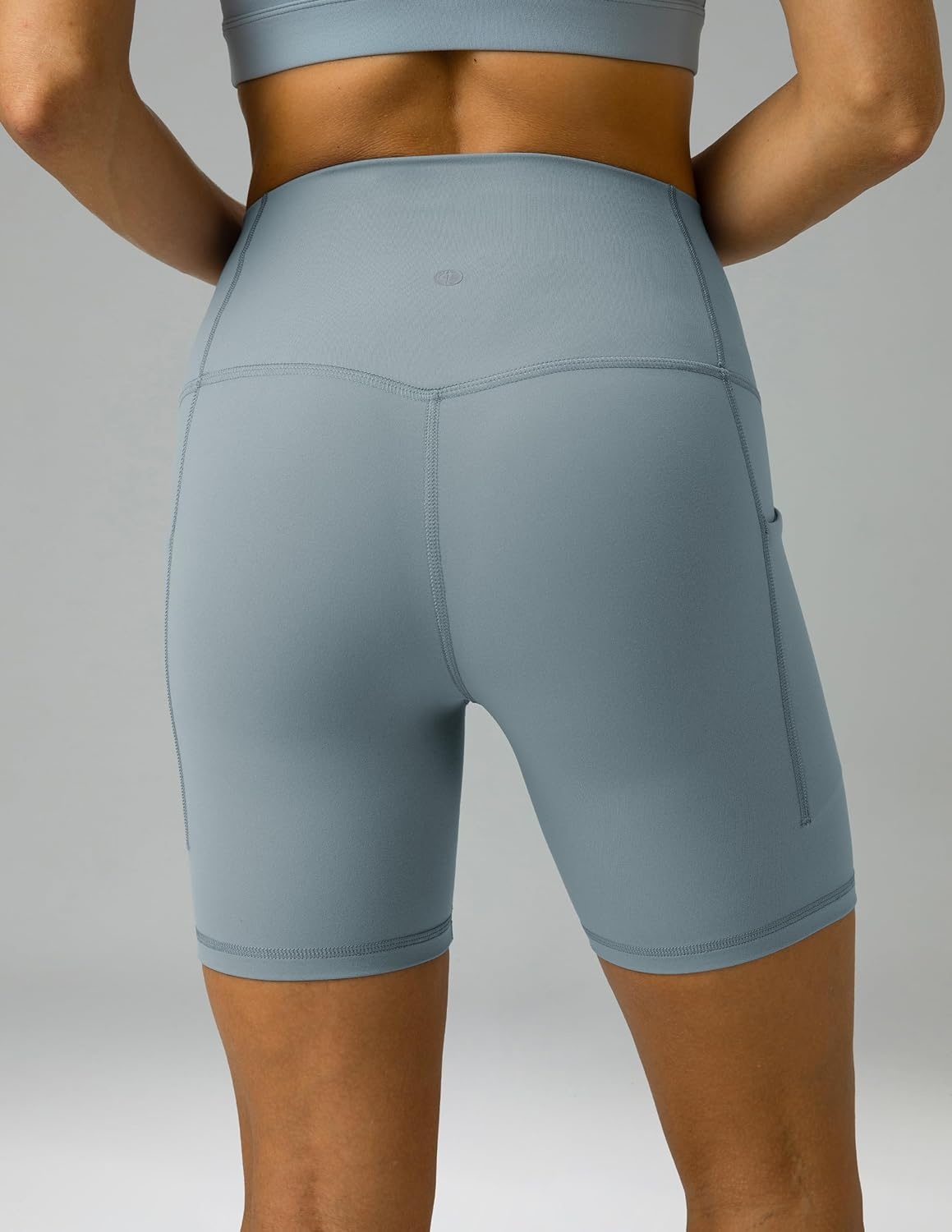 image:imageColorfulkoala Womens Dreamlux Biker Shorts with Pockets 6 Inseam High Waisted Workout Gym Yoga ShortsFaded Denim