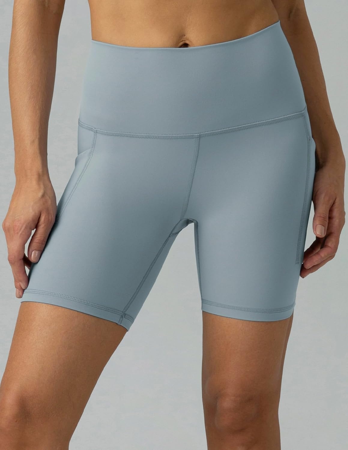 image:imageColorfulkoala Womens Dreamlux Biker Shorts with Pockets 6 Inseam High Waisted Workout Gym Yoga ShortsFaded Denim