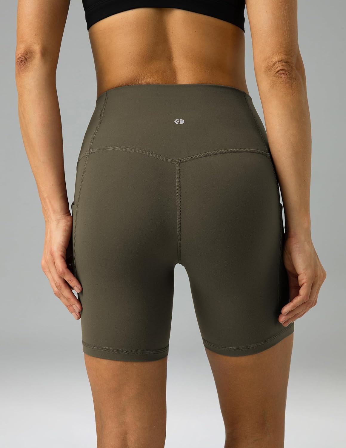 image:imageColorfulkoala Womens Dreamlux Biker Shorts with Pockets 6 Inseam High Waisted Workout Gym Yoga ShortsOlive