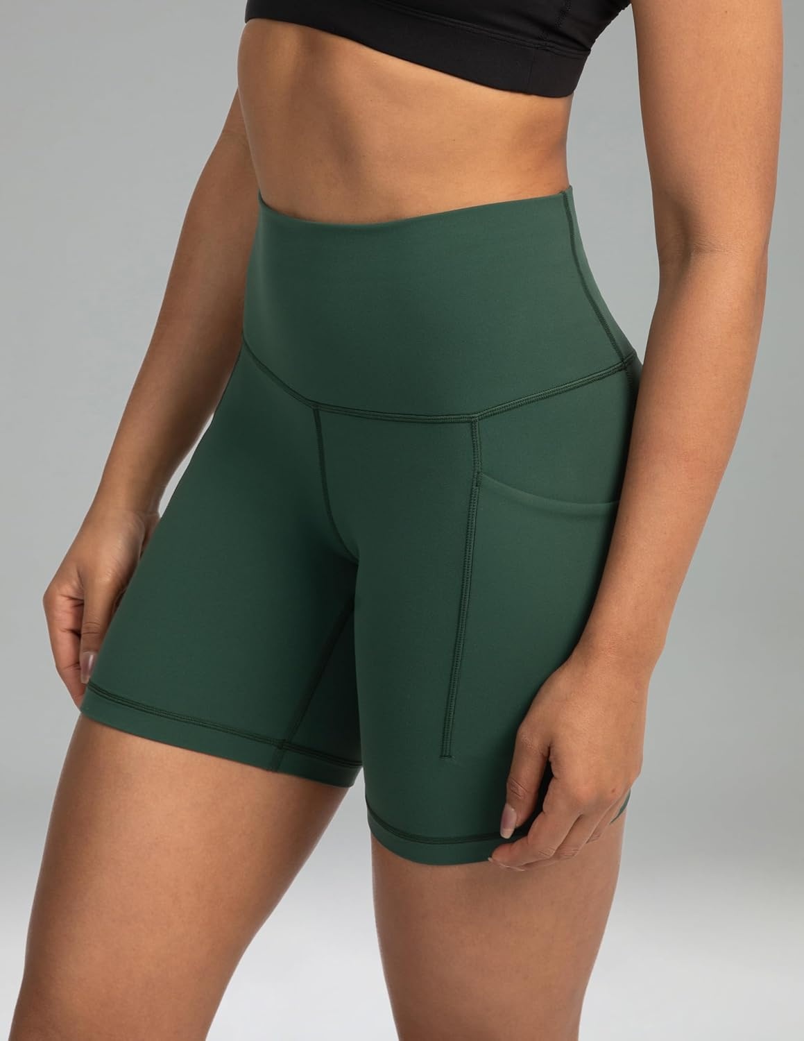 image:imageColorfulkoala Womens Dreamlux Biker Shorts with Pockets 6 Inseam High Waisted Workout Gym Yoga ShortsPine Grove