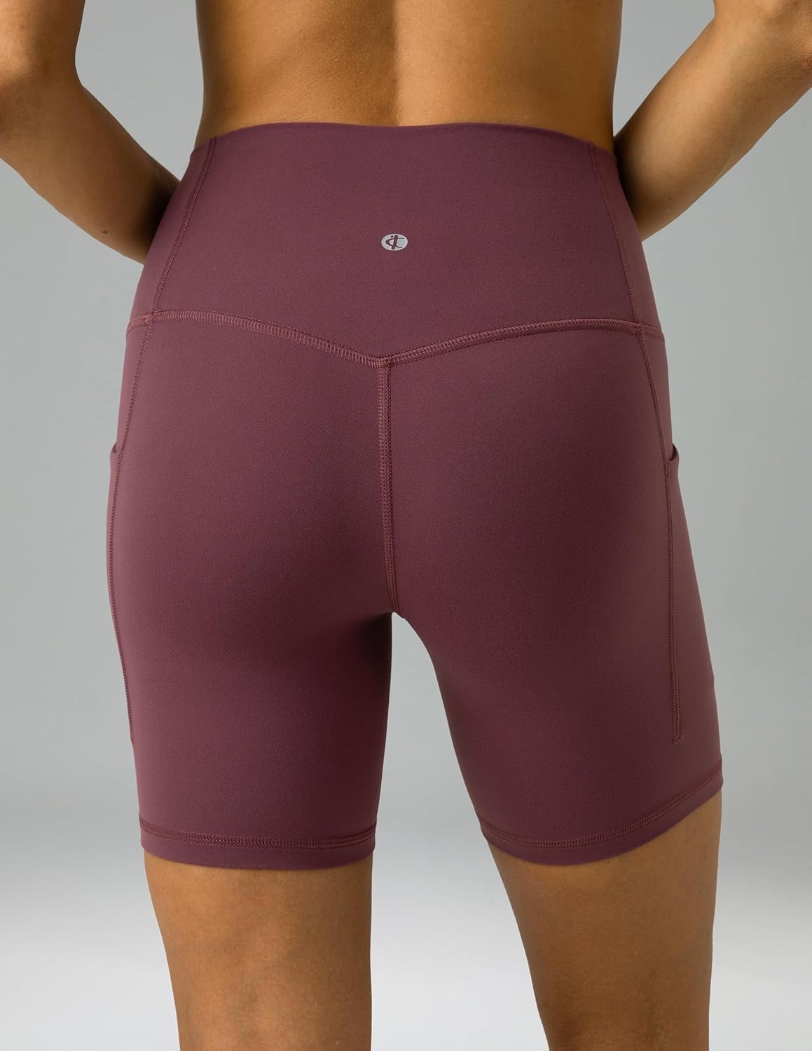 image:imageColorfulkoala Womens Dreamlux Biker Shorts with Pockets 6 Inseam High Waisted Workout Gym Yoga ShortsPlum Red