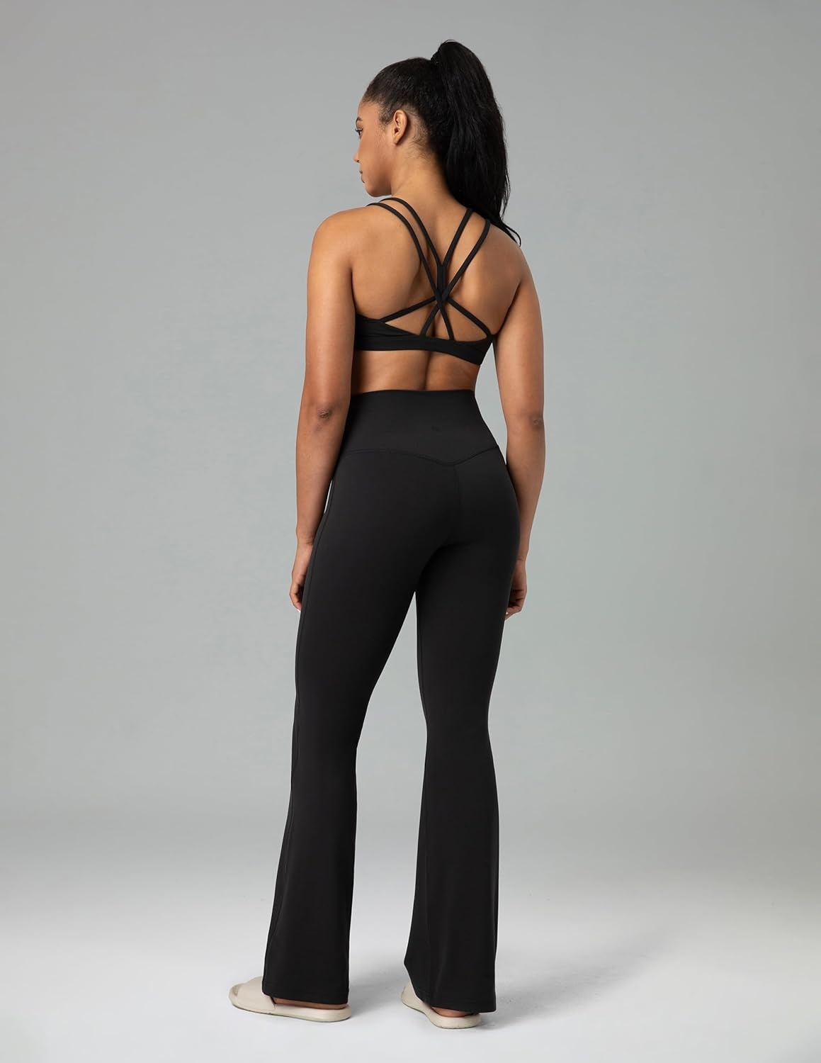 image:imageColorfulkoala Womens Dreamlux Workout Flared Leggings High Waisted Wide Leg Bootcut Yoga Pants 295 315 InseamBlack