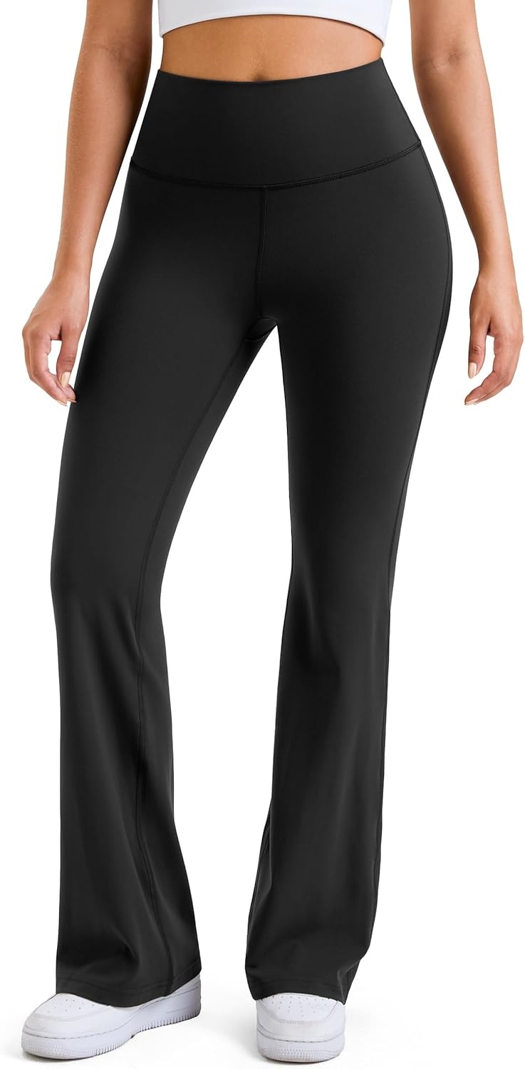 image:imageColorfulkoala Womens Dreamlux Workout Flared Leggings High Waisted Wide Leg Bootcut Yoga Pants 295 315 InseamBlack