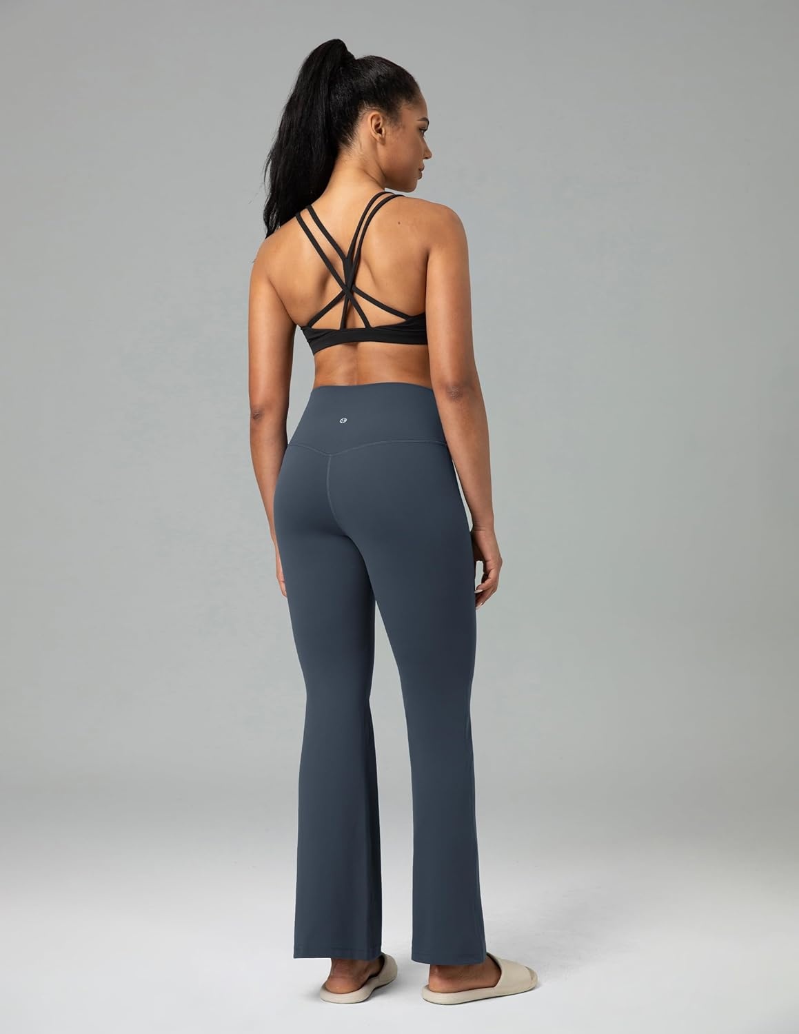 image:imageColorfulkoala Womens Dreamlux Workout Flared Leggings High Waisted Wide Leg Bootcut Yoga Pants 295 315 InseamBlue Ink